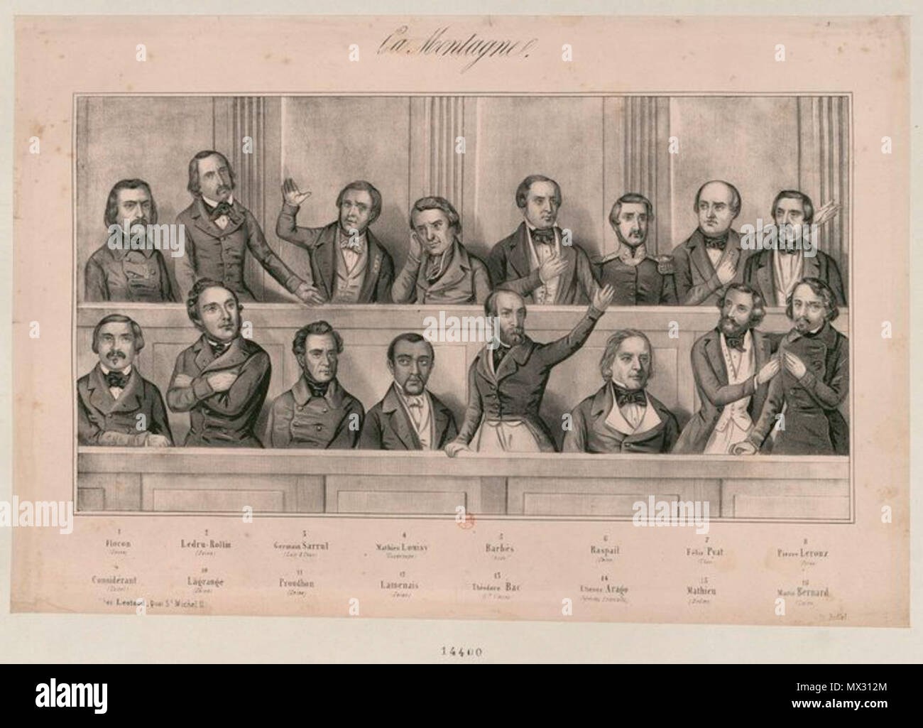 516 représentants à leurs bancs de l'Assemblée constituante, 1848 Banque D'Images