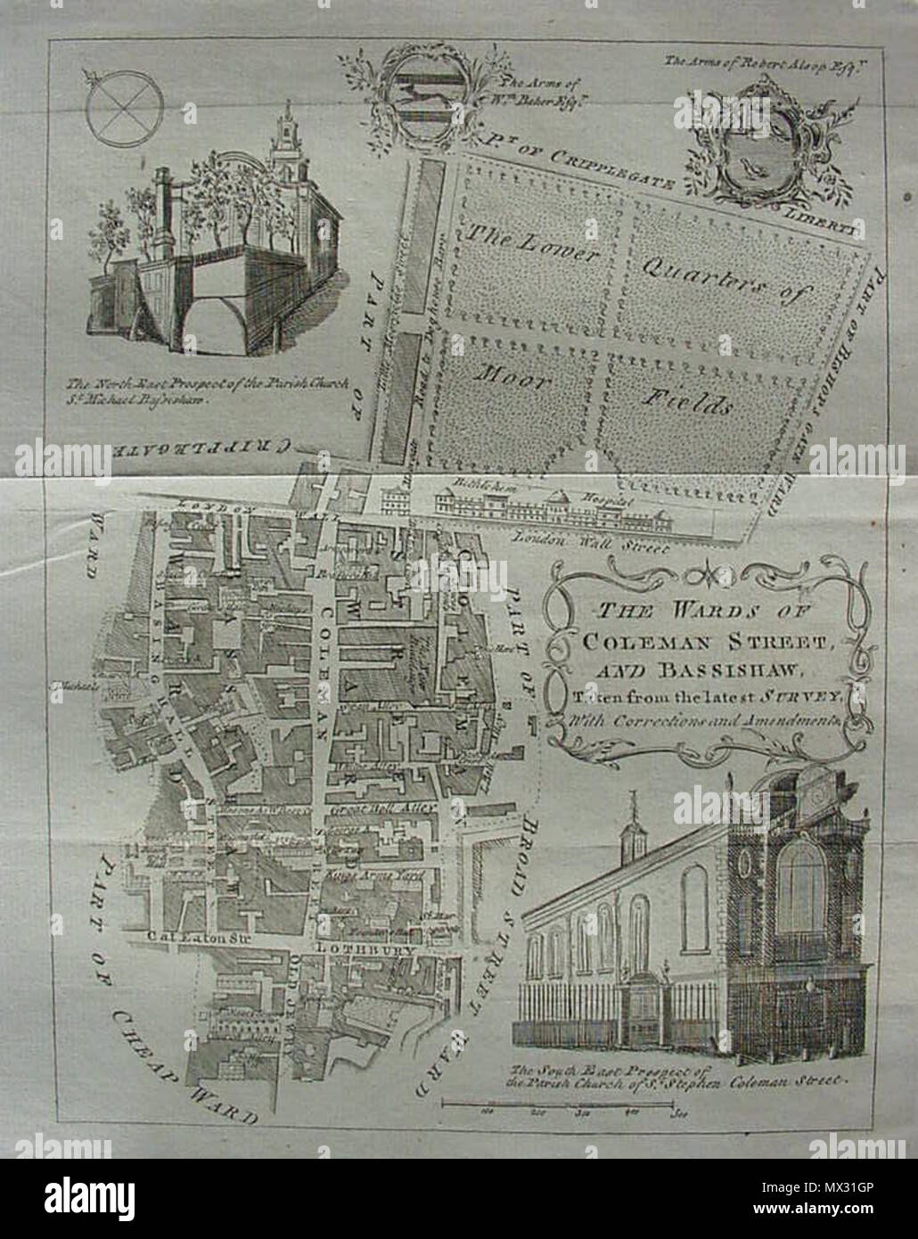 . Anglais : Coleman Street et Bassinshaw les pupilles. 1754 Benjamin Cole source . 1754. Benjamin Cole Cole 61754 bassinshaw-Coleman (rognée) Banque D'Images