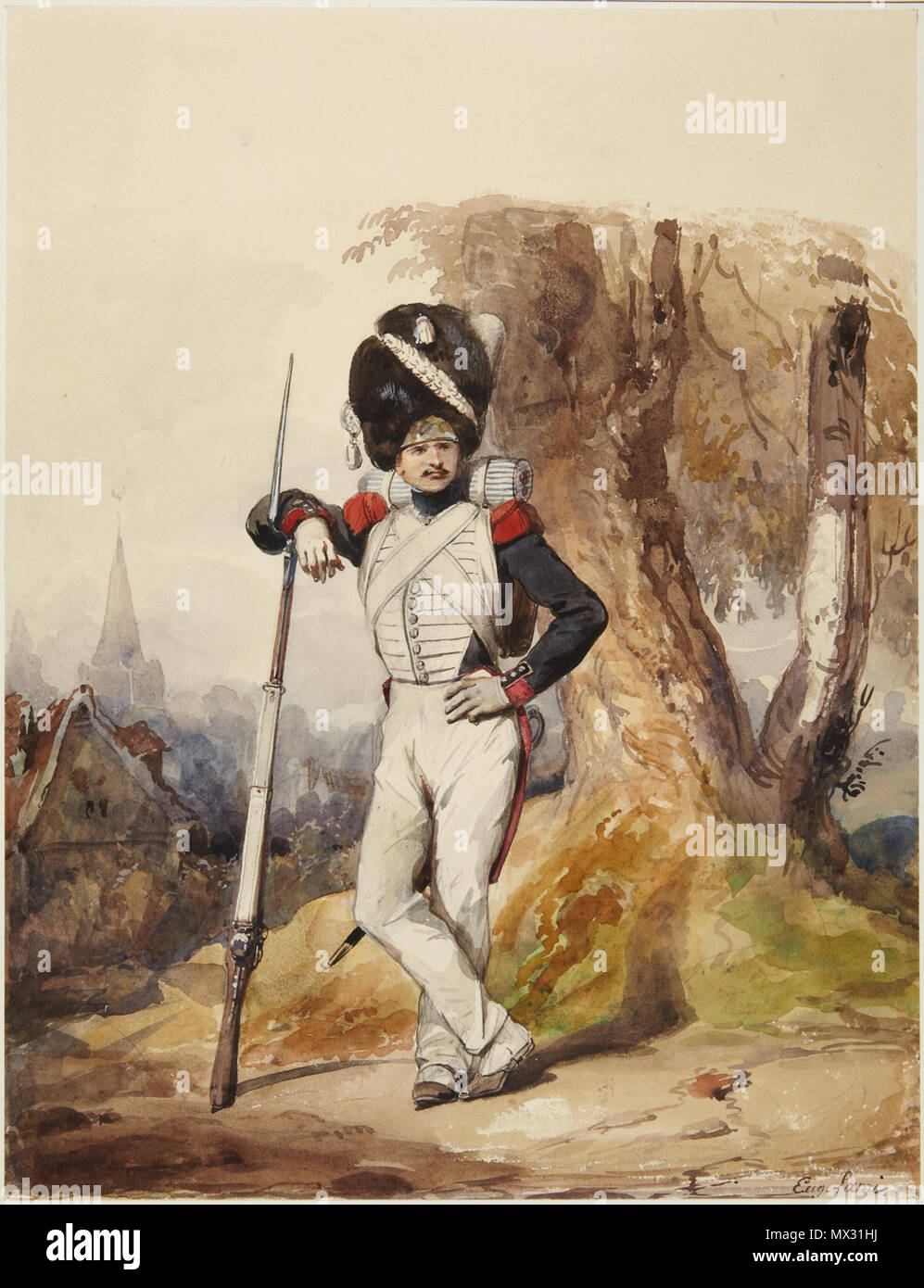 358 Lami, Eugène Louis, Grenadier de la Garde Royale, ca. 1817 Banque D'Images