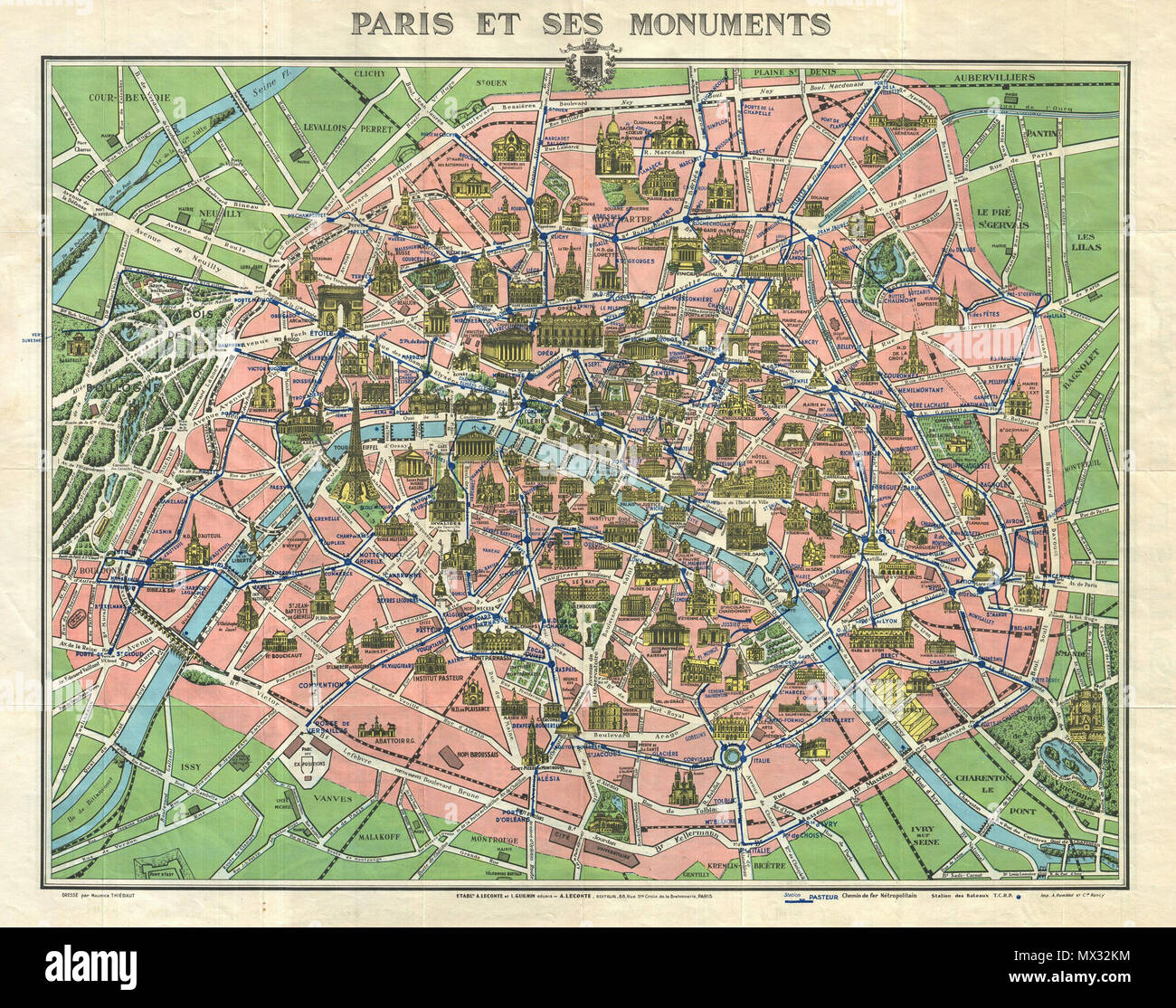 Paris Et Ses Monuments Versailles Et Ses Promenades Anglais C Est Une Option De Choix C 1925 Carte De Poche Touristique De Paris France Couvre La Vieille Ville Fortifiee De Paris