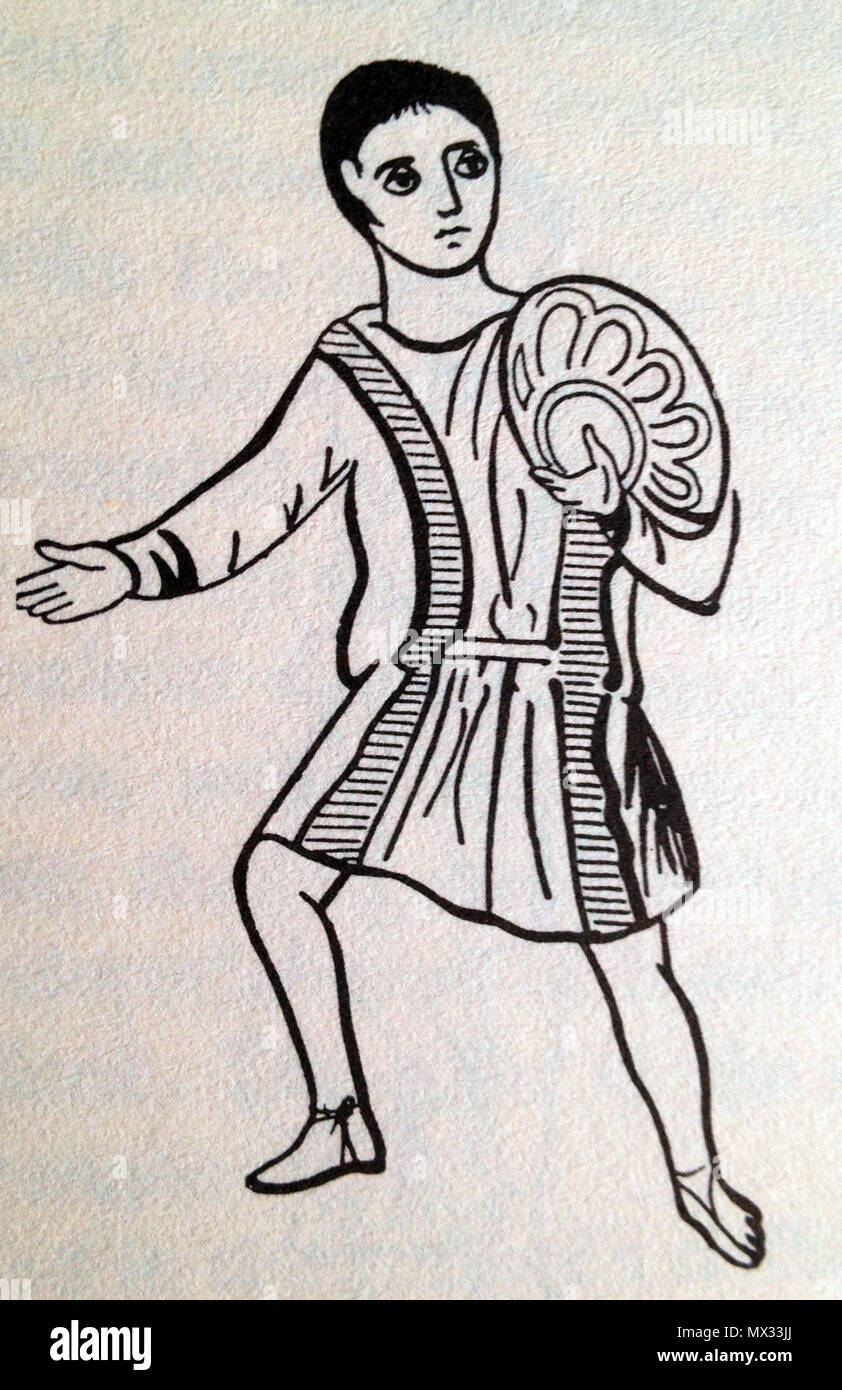 . Anglais : tunique à manches longues dessin. 3e siècle. Inconnu 173 DuraLongSleeveTunicSandal Banque D'Images