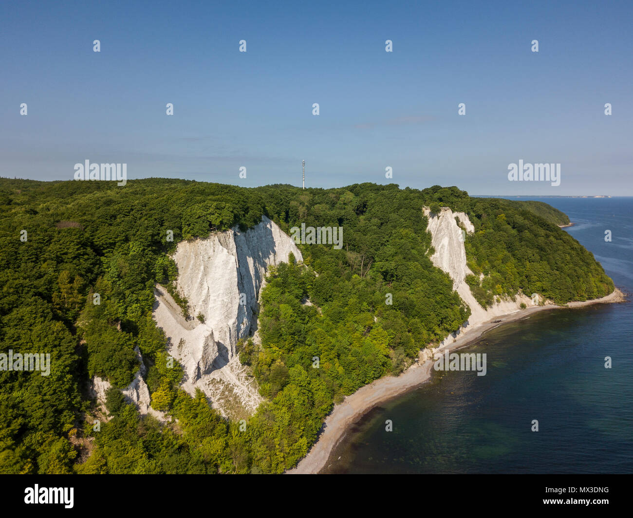 L'Koenigsstuhl ou rois Président, le plus connu de craie dans le Parc National de Jasmund, Allemagne Banque D'Images