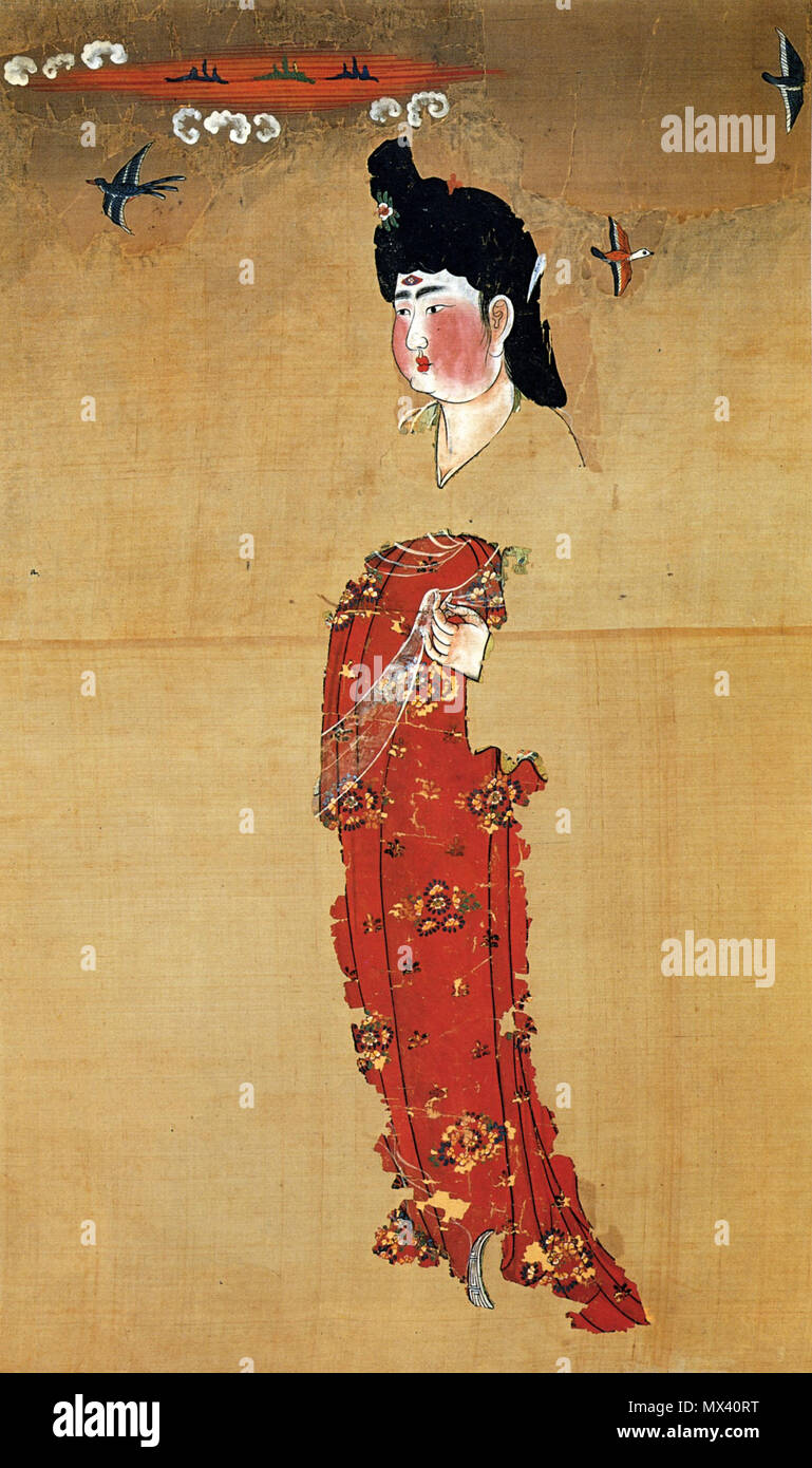 . Anglais : courtisane 中文（繁體）‎ 仕女圖 : . c. 74449 Anonymous-Astana Graves courtisane2 Banque D'Images