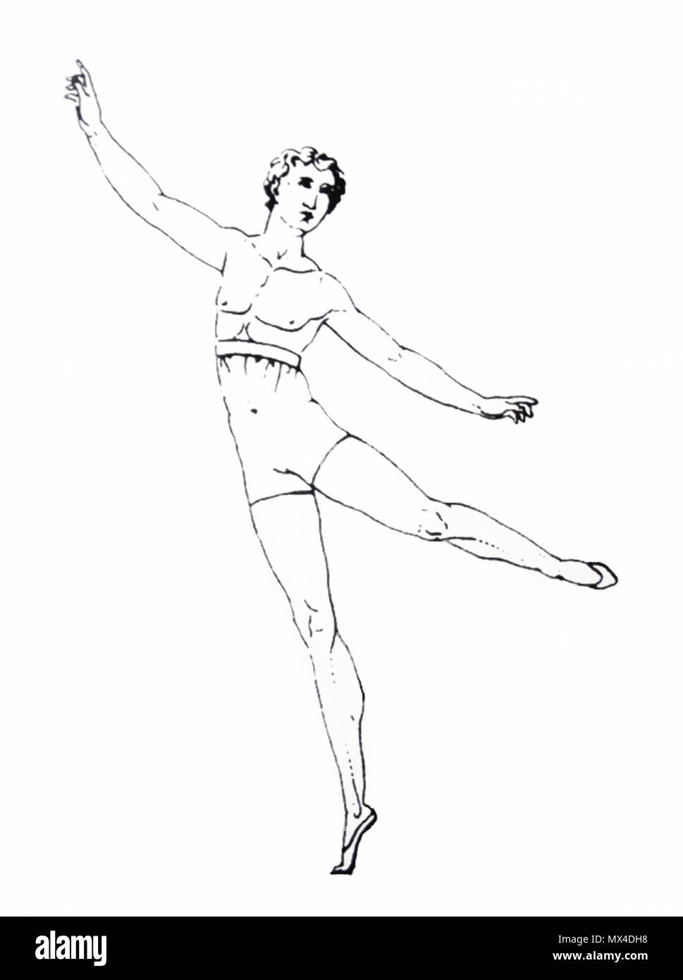 . Anglais : Arabesque - Carlo Blasis - Fig. 1 pl .X - Traité élémentaire, théorique et pratique de l'Art de la danse, 1820 . 6 mai 2012. Je suis l'auteur des photos. Arabesque 54 Blasis 1 Banque D'Images