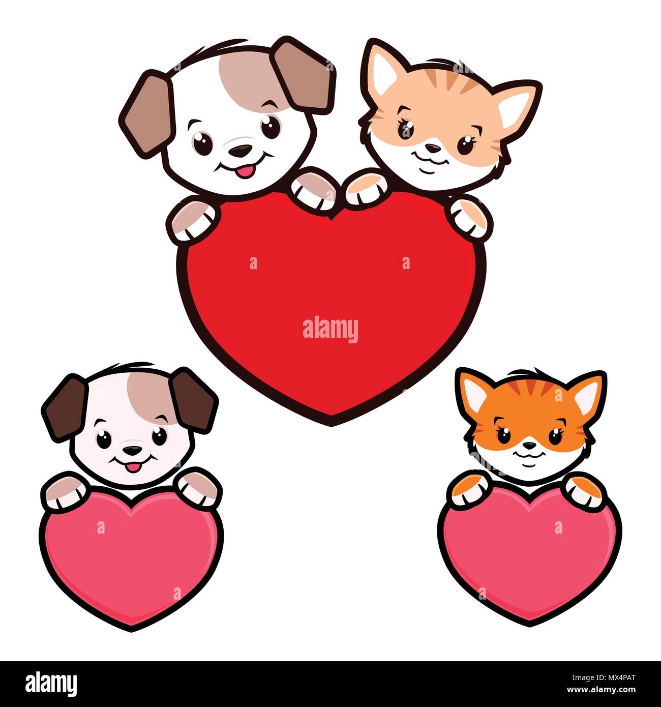 Licône De Chat Chien Dessin Animé Vecteurs Et Illustration