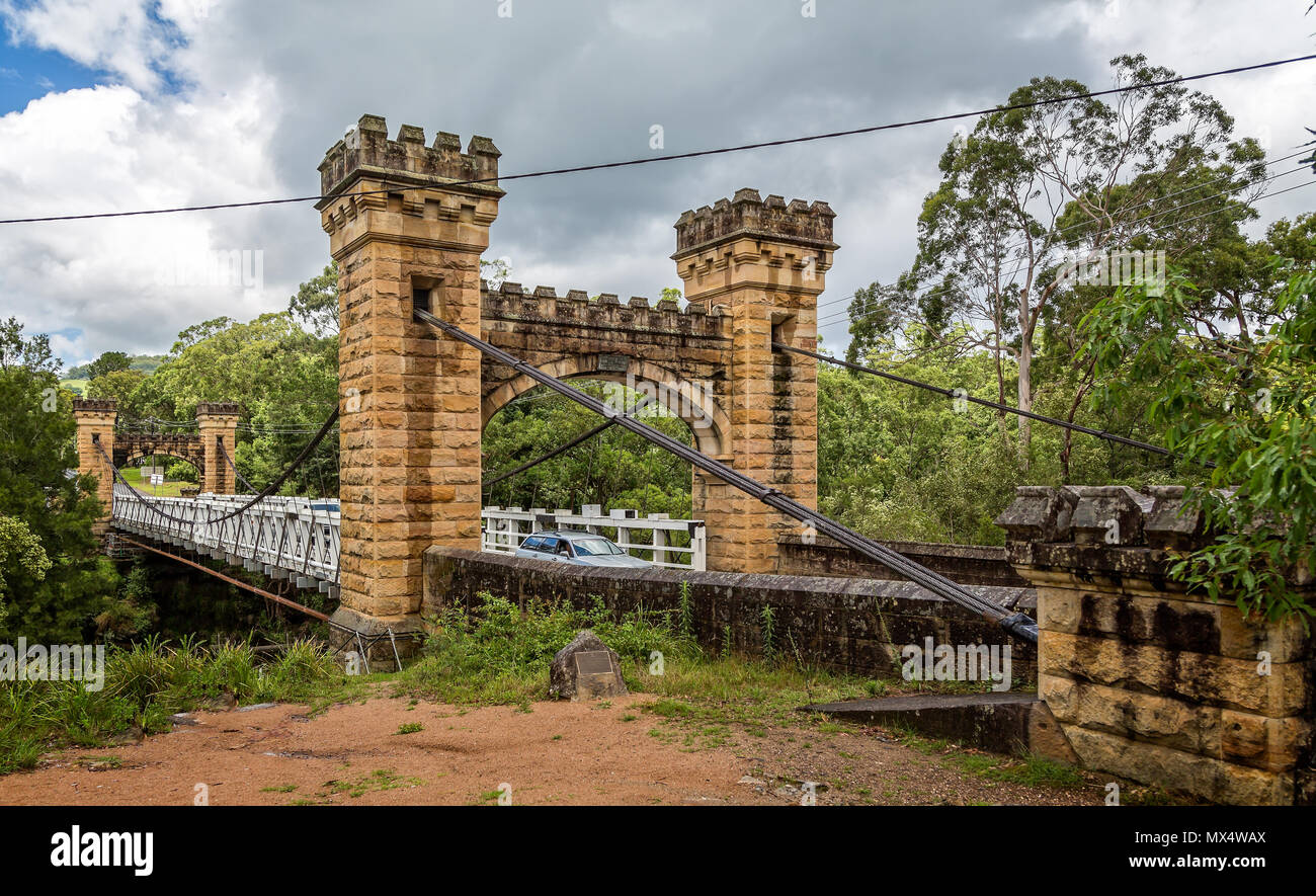 Pont suspendu de l'Hampden Kangaroo Valley, NSW, Australie prises le 12 décembre 2014 Banque D'Images