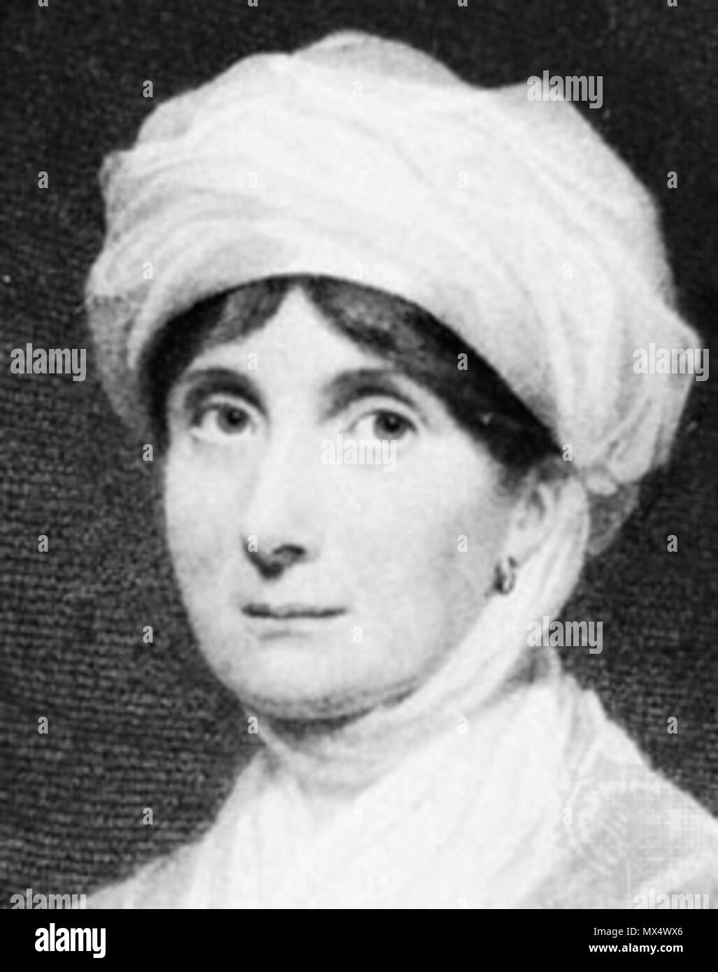 . Portrait de Joanna Baillie (1762 - 1851), gravure par H. Robinson après un portrait de Sir William Newton . avant 1851. William Newton ; H. Robinson 68 BailliePortrait Banque D'Images