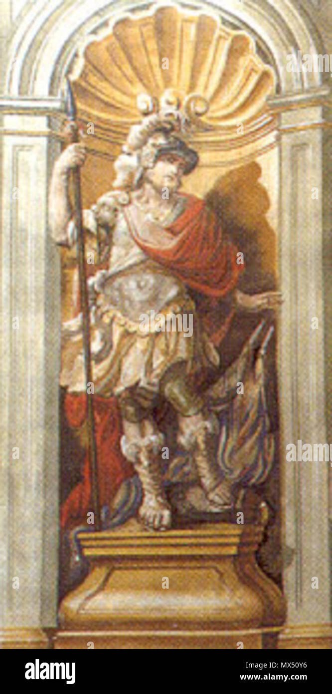 . Español : Iglesia parroquial de San Martín, Alberite (La Rioja), detalle de la décoration murale. Entre 1768 et 1770. José Bejes 79 Bejes-alberite Banque D'Images