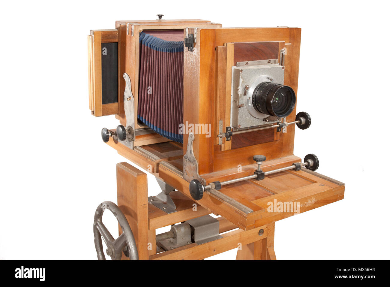 Ancien appareil photo grand format en bois Photo Stock - Alamy