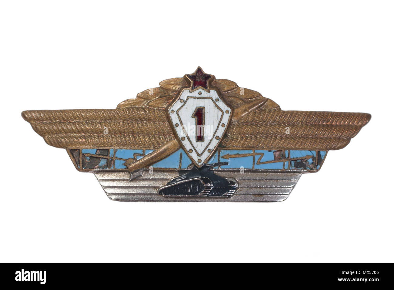 Spécialiste de l'armée soviétique de l'agent de l'emblème isolé sur fond blanc Banque D'Images