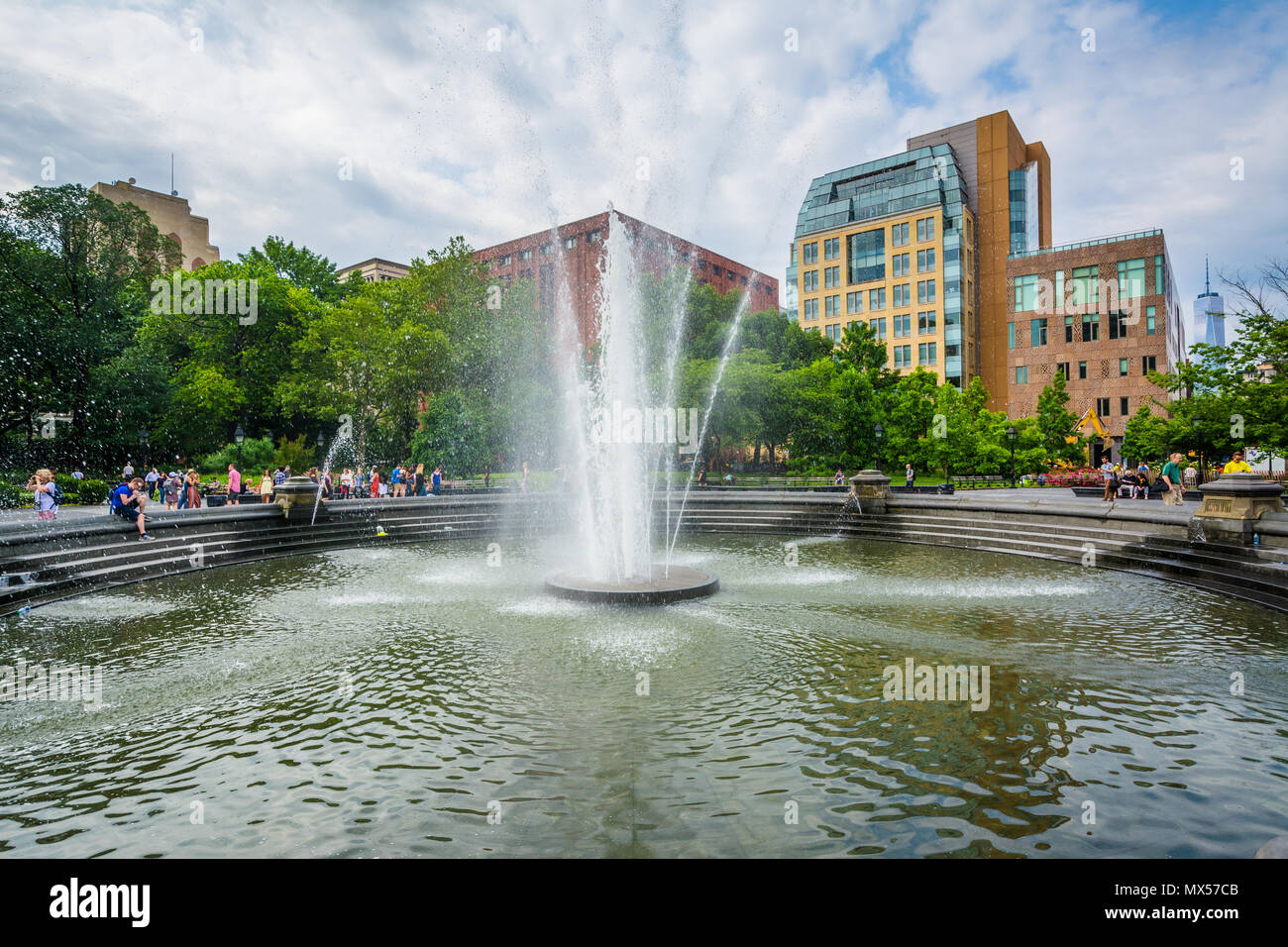 La fontaine à Washington Square Park à Greenwich Village, Manhattan, New York. Banque D'Images
