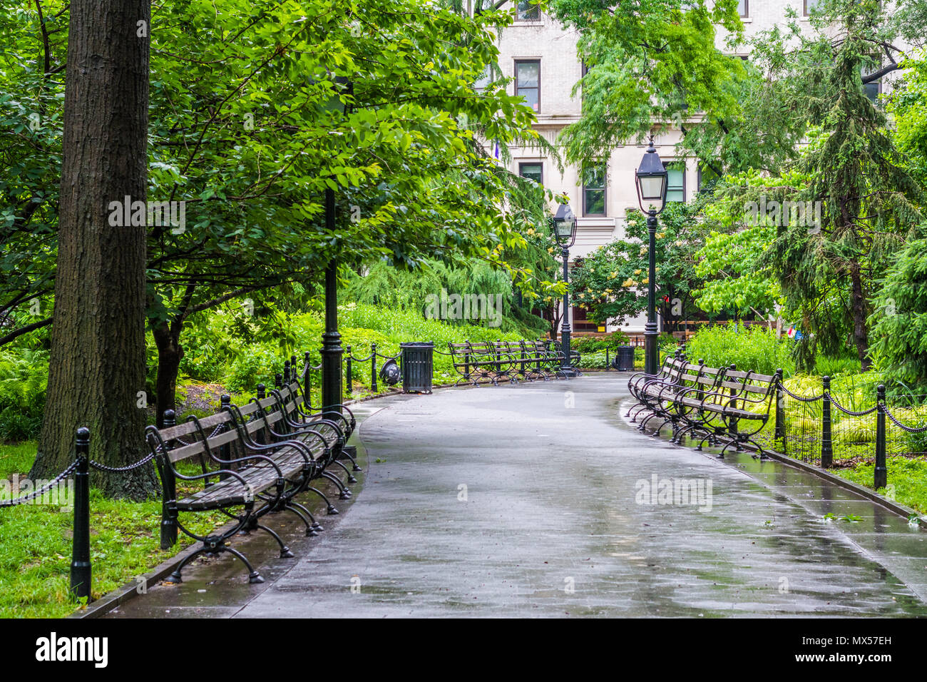 Passerelle à Washington Square Park, à Greenwich Village, Manhattan, New York. Banque D'Images