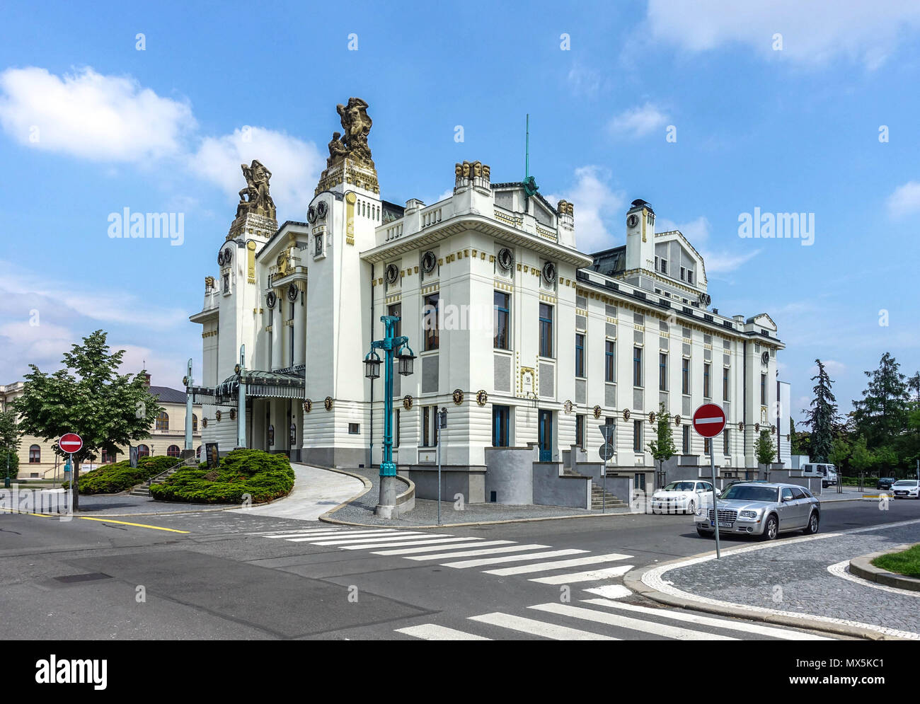 Théâtre Municipal de style Art Nouveau, Mlada Boleslav, République Tchèque Banque D'Images
