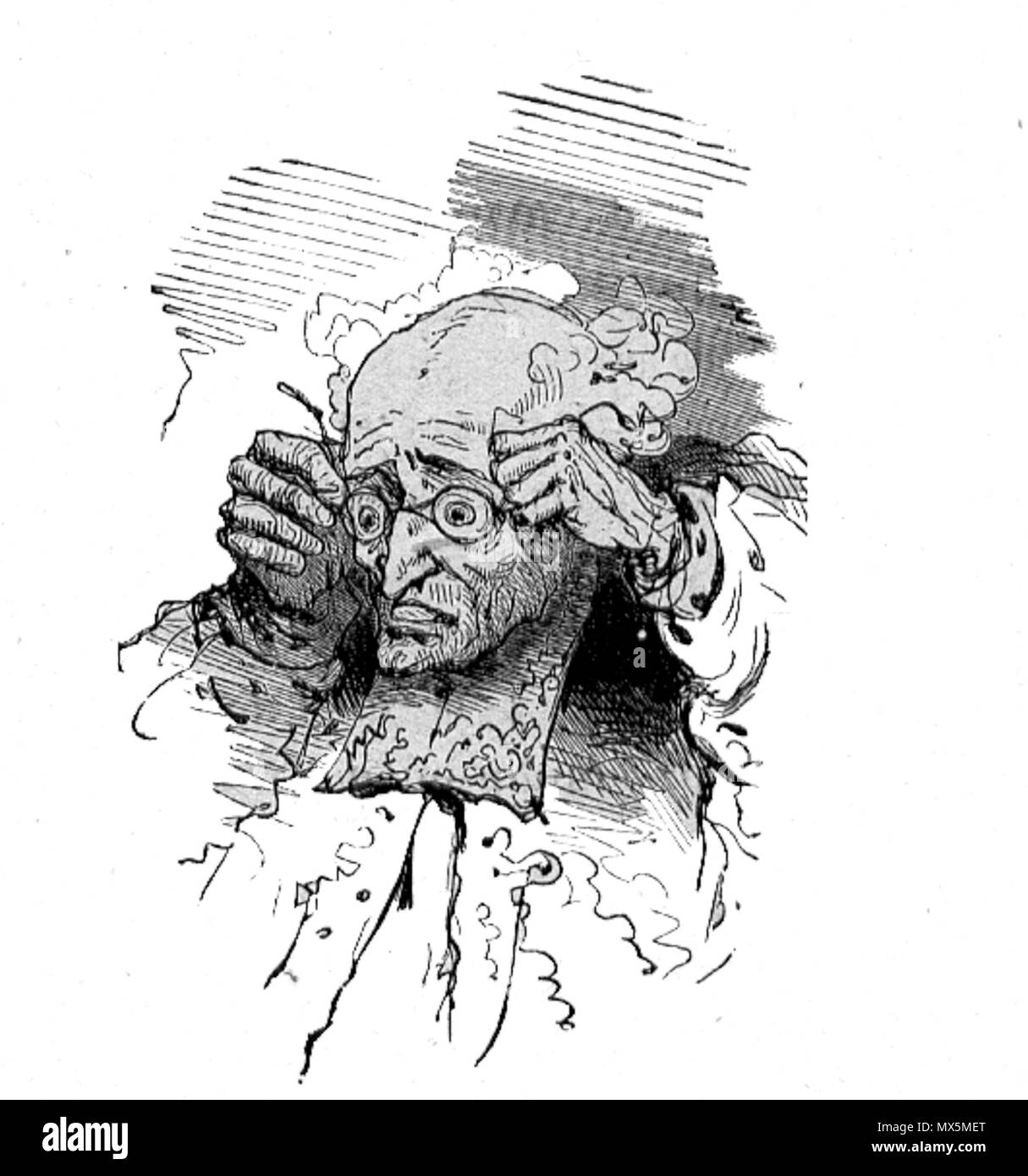 . English : Pour la voir-source : fr:400000:Contes d'Andersen Vignette de fr:Les habitudes alimentaires neufs du Grand-Duc par Bertall représentant le ministre. 4 avril 2006 (date d'origine). Bertall (1820 - 1882) ; 82 Bertall mauvais habitudes Les neufs du Grand Duc ministre Banque D'Images