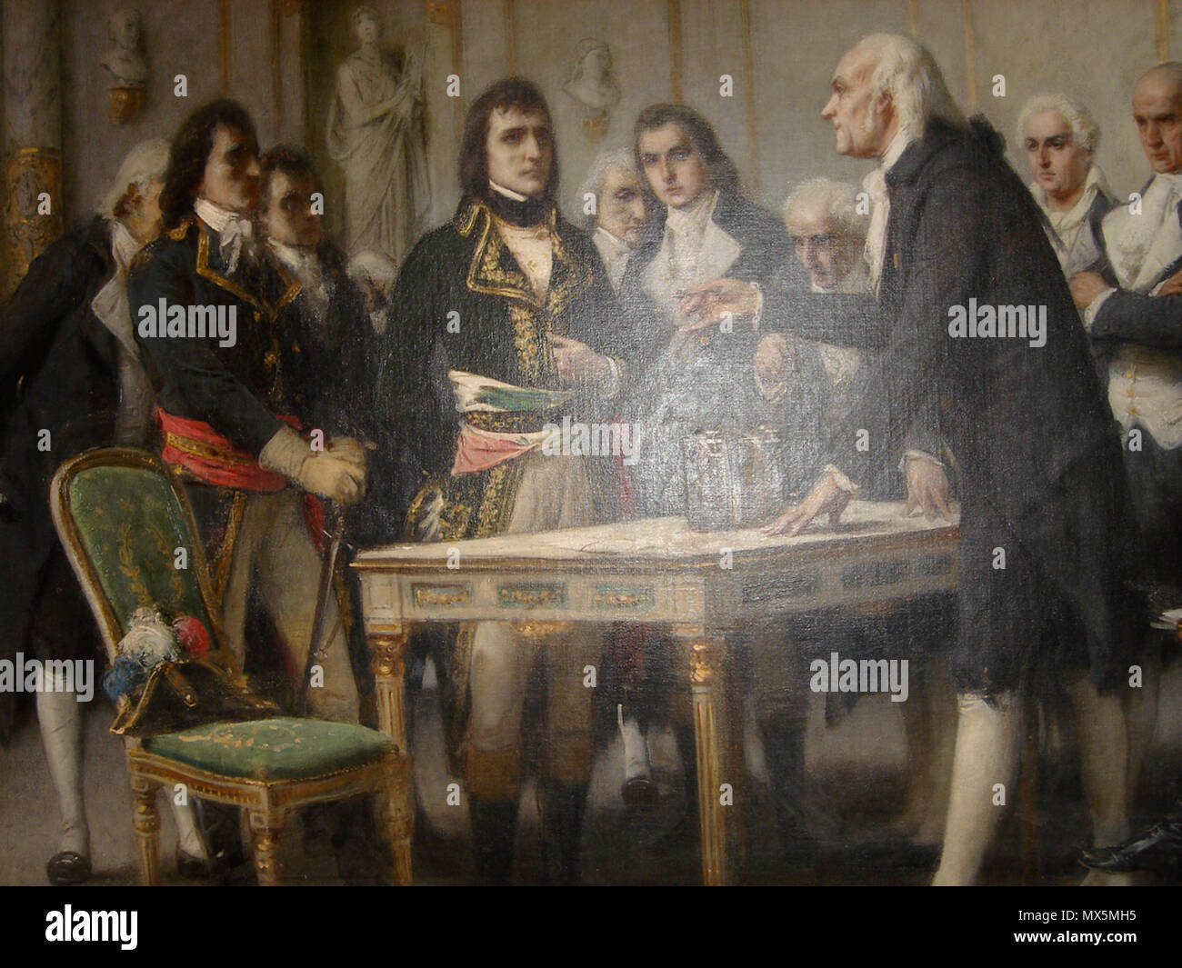 . Photo d'une peinture de Giuseppe Bertini de Alessandro Volta démontrant sa batterie à Napoléon en 1801 . Ce fichier n'est pas informations sur l'auteur. 463 Peinture de Volta par Bertini (photo) Banque D'Images . Photo d'une peinture de Giuseppe Bertini de Alessandro Volta démontrant sa batterie à Napoléon en 1801 . Ce fichier n'est pas informations sur l'auteur. 463 Peinture de Volta par Bertini (photo) Banque D'Images