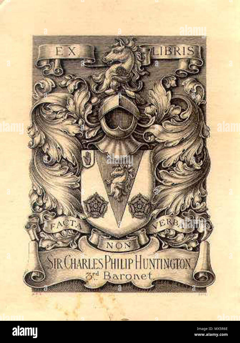 . Anglais : Ex-libris de Sir Charles Philip Huntington, 1912 . 1912. W.P.B. 93 Ex-libris1 Banque D'Images