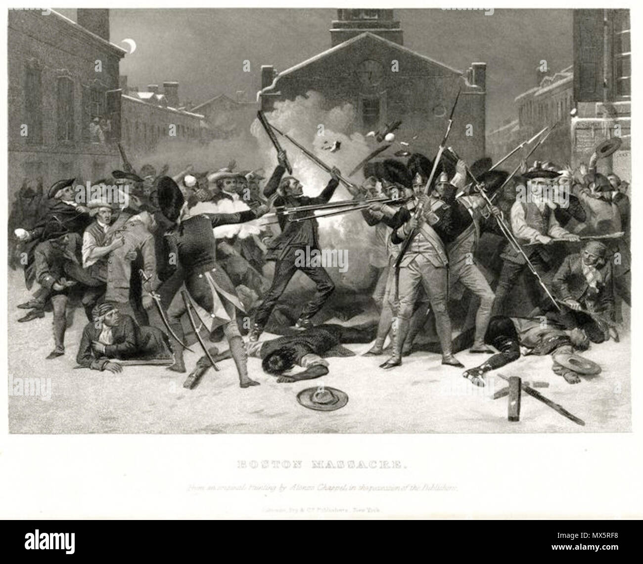 . Anglais : Massacre de Boston. 1878. Alonzo Chappel (1828-1887) Noms alternatifs Chappel Description peintre américain Date de naissance/décès 1 mars 1828 4 décembre 1887 Lieu de naissance/décès New York New York le contrôle d'autorité : Q2048640 : VIAF 32377456 ISNI : 0000 0000 6666 5495 ULAN : 500009764 RCAC : nr91017070 GND : 102022410 94 BostonMassacre byAlonzoChappel WorldCat1878 Banque D'Images