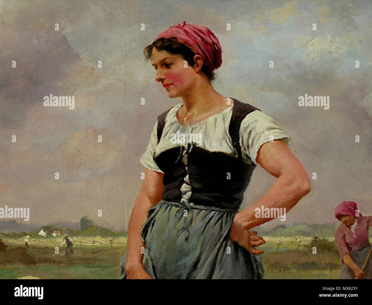 . Anglais : Détail de l'Hay-Harvest Deutsch : Die Heuernte English : Détail de la récolte du foin . 19ton siècle. 326 Joseph Julien Joseph Julien corsage Banque D'Images