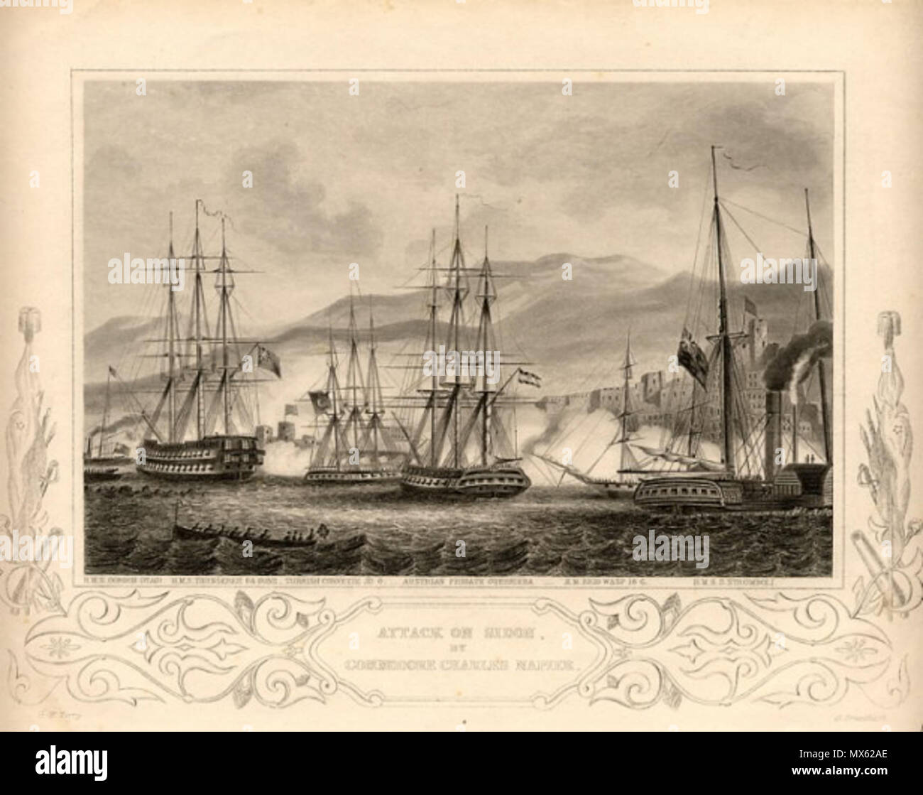 124 Charles Napier attaque contre Sidon Banque D'Images