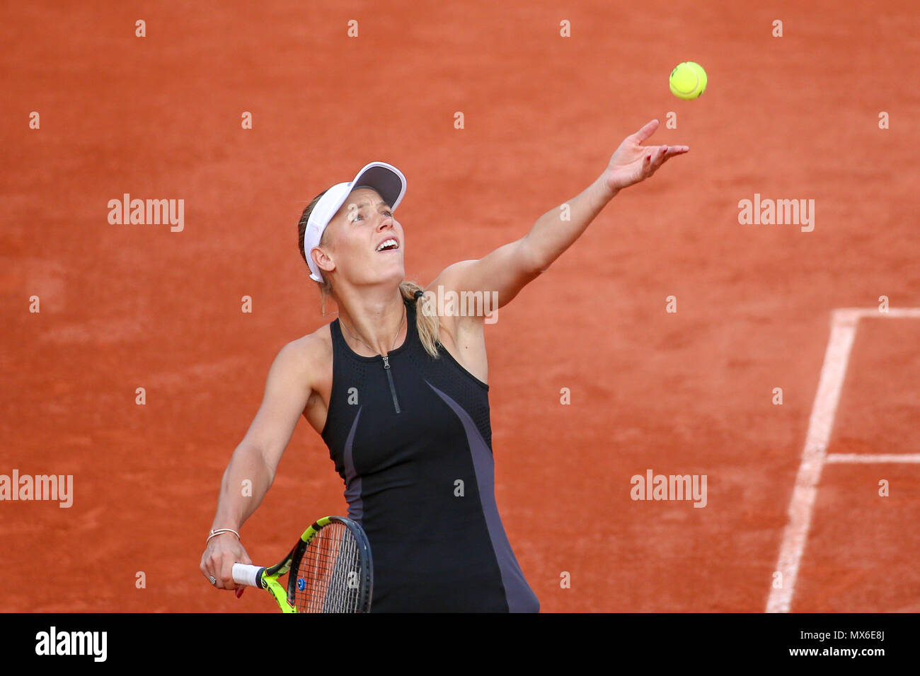 Paris, France. 3e juin 2018. Caroline Wozniacki (DEN) dans une correspondance valide pour le tournoi de Roland Garros 2018 s'est tenue à Paris, SI. (Photo : André Chaco/Fotoarena) Crédit : Foto Arena LTDA/Alamy Live News Banque D'Images