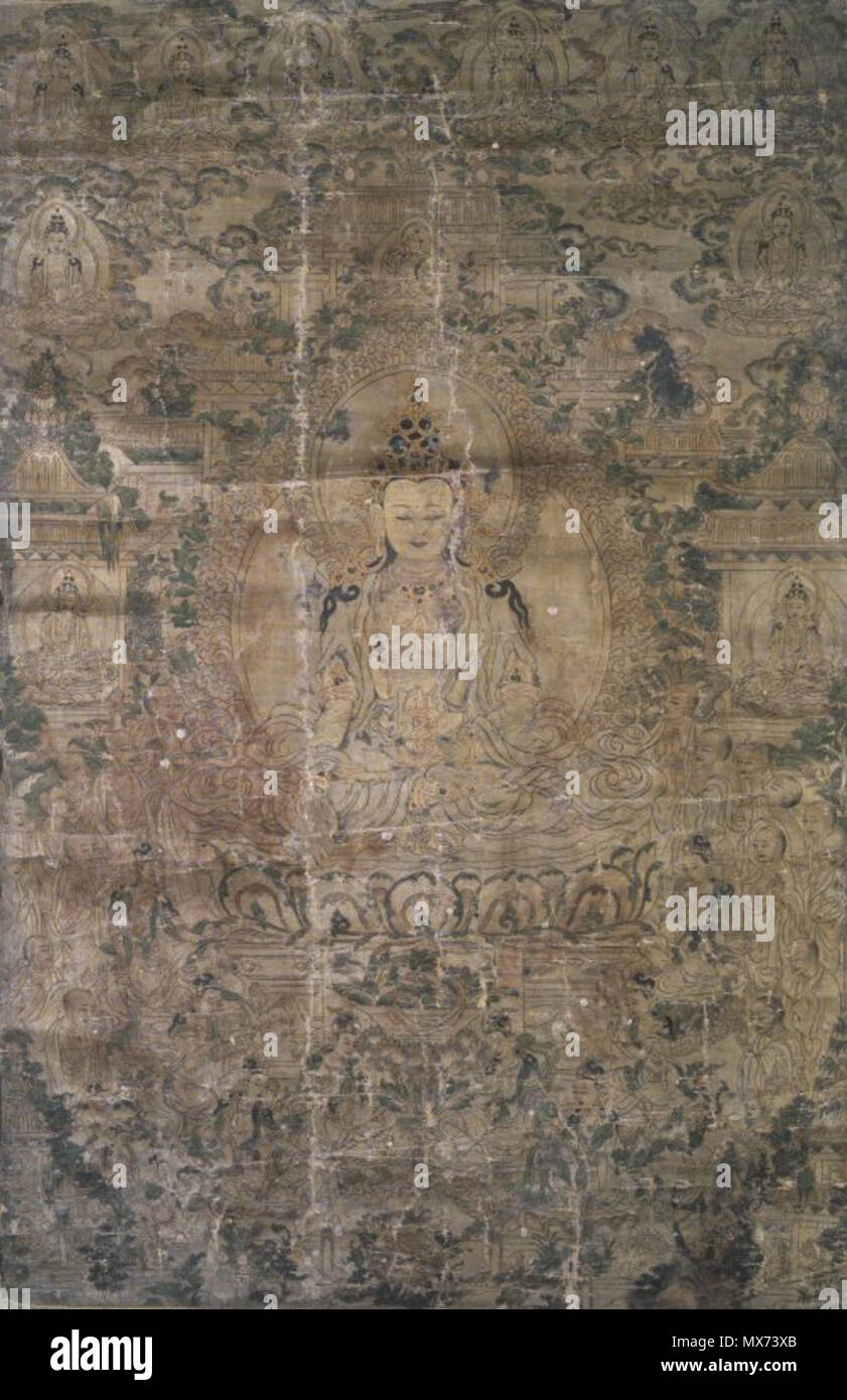 . Tanka illustrant Aksobhya . Entre 1601 et 1700 101 Brooklyn Museum - Tanka illustrant Aksobhya Banque D'Images