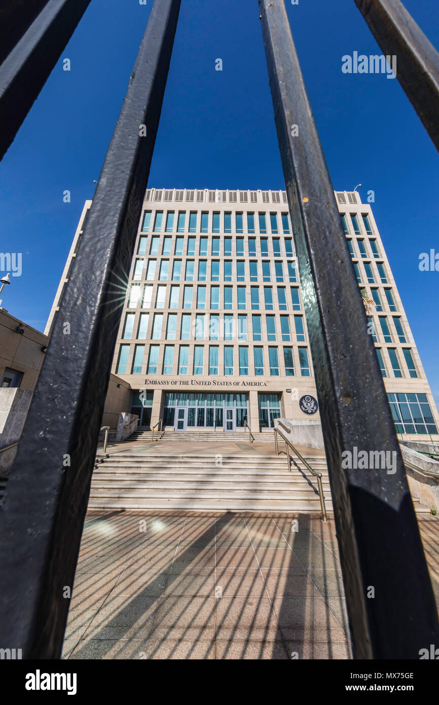 L'ambassade des États-Unis d'Amérique, a rétabli le 20 juillet 2015 à La Havane, Cuba Banque D'Images
