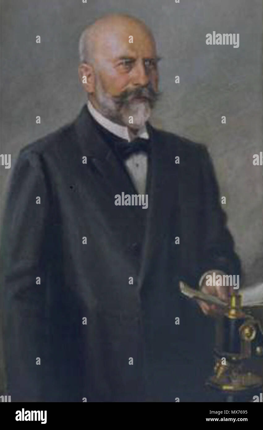 . Anglais : Carl Reichert (b. Sersheim (Allemagne), du 26 Déc 1851, d. Vienne, le 12 décembre 1922), l'opticien, père de Karl Reichert. A fondé le 'Optische Werke C. Reichert.' à Vienne en 1876. Il a développé de nouveaux verres, illumination des méthodes pour l'équipement microscopique etc., 1909 le microscope thermique et l'un des premiers microscopes pour l'examen des surfaces de métal. avant 1922. Inconnu 114 Carl Reichert opticien Banque D'Images