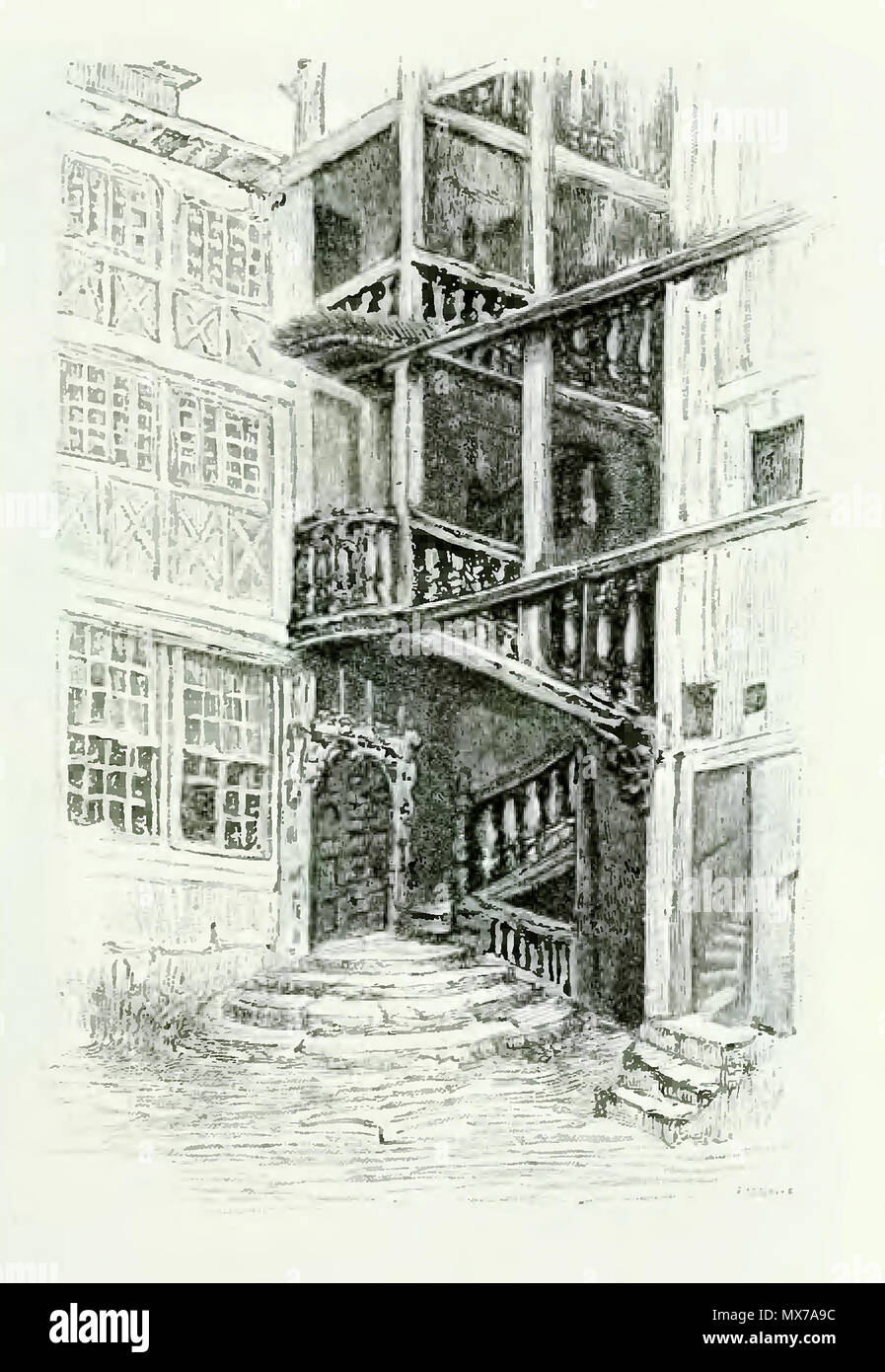 . Français : Maison de la rue du Petit-Salut. 1895. 140 Caroline Commanville Commanville - Souvenirs sur Gustave Flaubert - Illustration p. 33 Banque D'Images