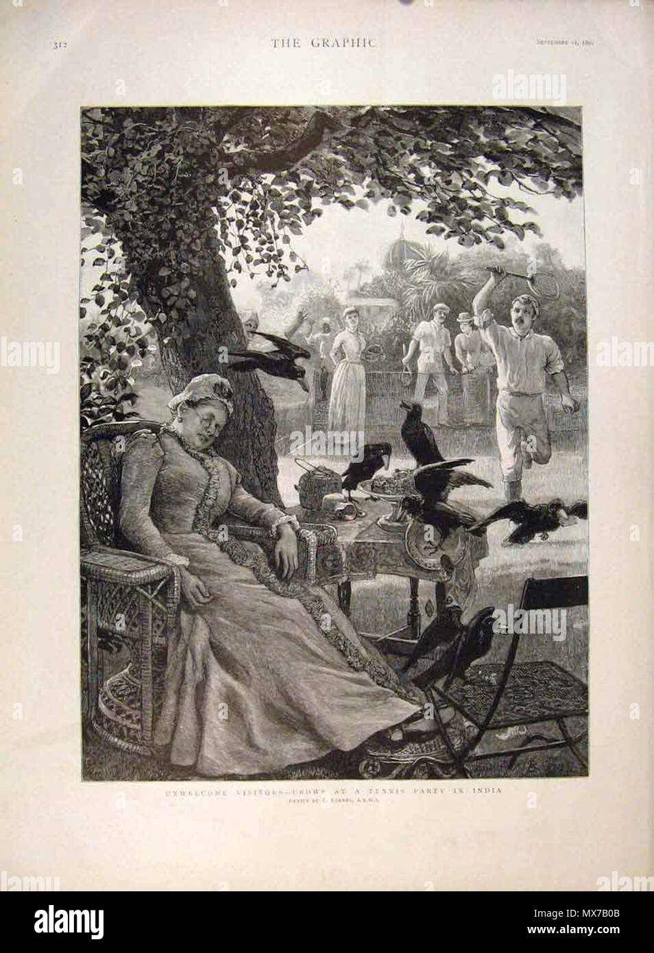 . Anglais : Vues de l'Illustrated London News et le graphique (certains avec coloration à la main plus tard, le tout à partir de ventes aux enchères ebay) : 'Loodhianah sur le Sutlej'*, 1846 soldats 'Sikh'* '1846, le British Museum'*, 1851 "Une Gare Indienne'*, 1854 (ci-dessus) 'Banyan Tree'* '1856, dépassé par les voyageurs l'inondation [d'un flash flood]'*, 1856 hindou "voyous et empoisonneurs'*, 1857 'Snake enchanteurs de l'inde'* '1857, ruines, Brahmunabad, sind'* 'Hindoostanee Dhoolie, 1857, utilisée par les hôpitaux et dans le domaine'*, 1857 'Le Chowk, ou Square, devant le palais du Rajah, Indore'*, le 3 octobre 1857 (avec Banque D'Images