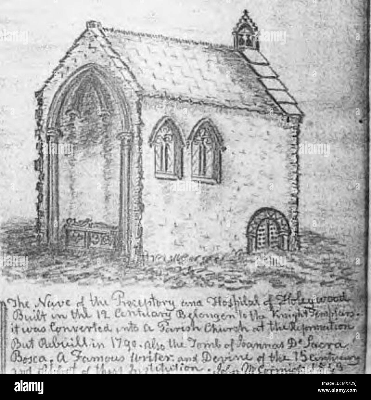 . Croquis de l'abbaye 1849 motifs réalisés, bien que ruines avait déjà été démolis. (SOURCE) . Ce fichier n'est pas informations sur l'auteur. Dercongal 160 Abbayes Sketch Banque D'Images