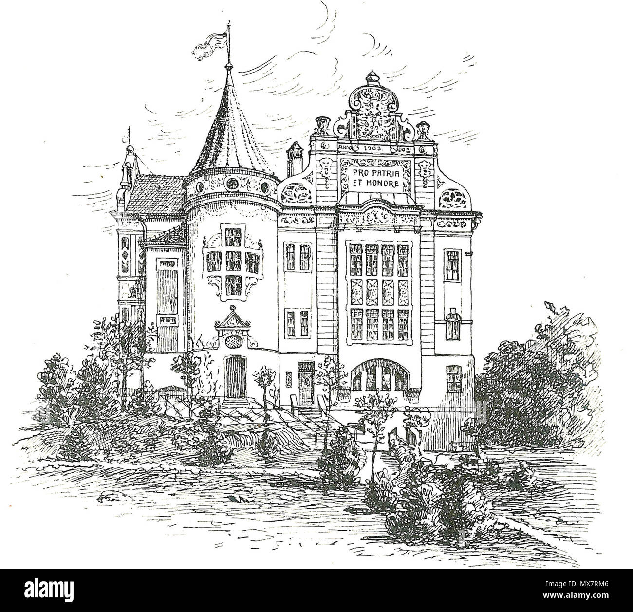 . Français : maison de fraternité étudiante de Corps:Baruthia Rathsberger Erlangen, Allemagne, 20 rue Deutsch : Haus des corps de:Baruthia Rathsberger Straße 20, Erlangen . avant 1910. Baruthia 193 Inconnu Erlangen - Haus Banque D'Images