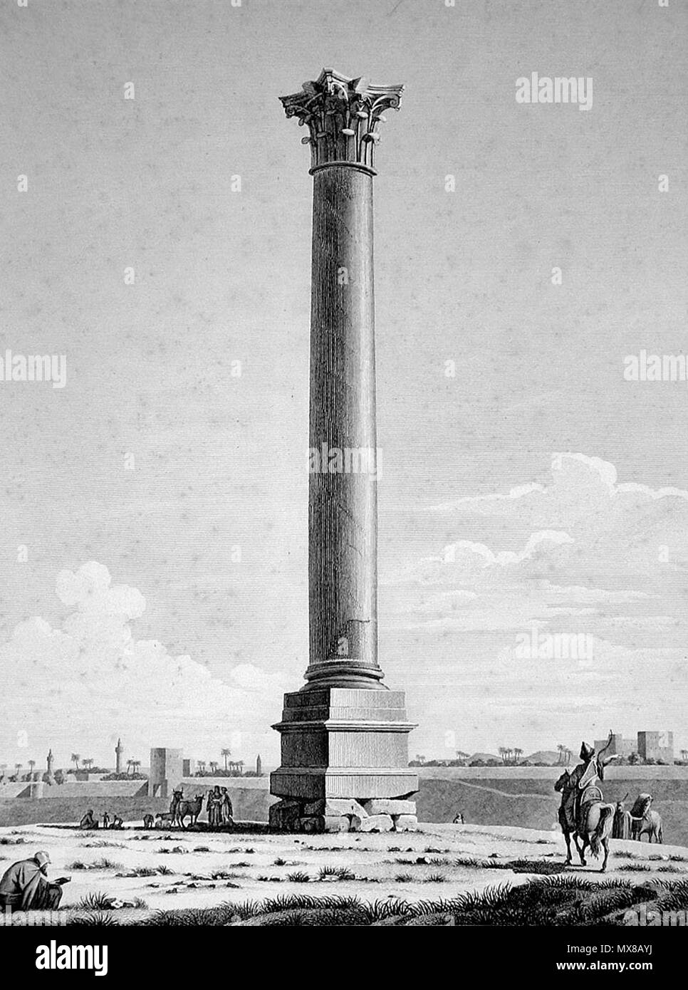 . Description de l'Égypte, Antiquités V, la plaque 34, la colonne de Pompée, appelée c.1798, publié dans l'édition de Panckoucke 1821-9 . dessiné ca. 1798. Ce fichier n'est pas informations sur l'auteur. 160 Description de l'Égypte, Antiquites V, la plaque 34, la colonne de Pompée, appelée c.1798, publié dans l'édition de Panckoucke 1821-9 Banque D'Images