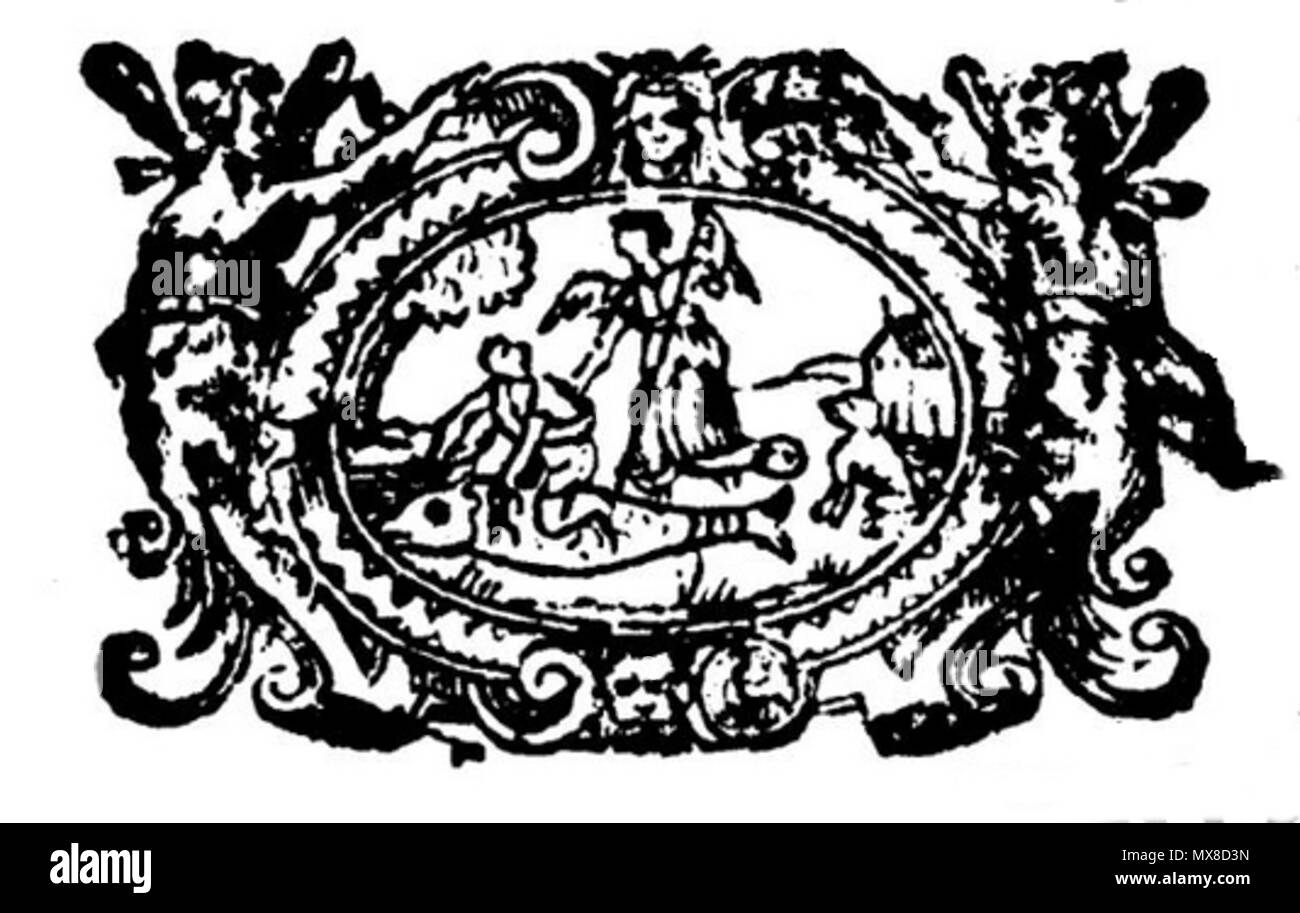 . Français : l'illustration du livre à partir du fichier:Du Hamel - Acoubar, 1611.djvu . 12 avril 2015. Du Hamel 172 Du Hamel - Acoubar, 1611 p 1 illust Banque D'Images