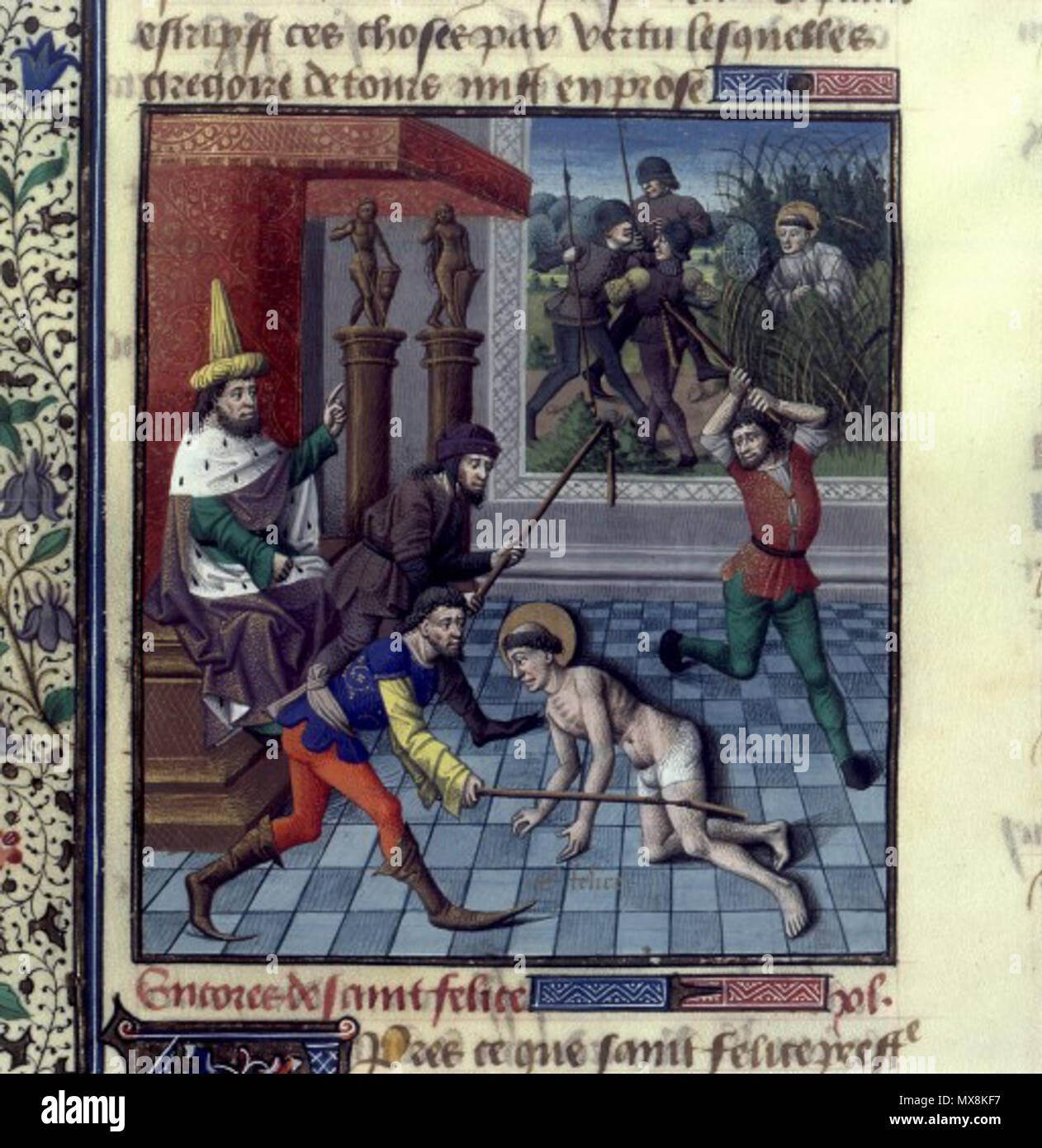 Felix de Nola, Saint, battus et caché par une toile d'araignée . 15e  siècle. 177 Inconnu Felix de Nola-1 Photo Stock - Alamy