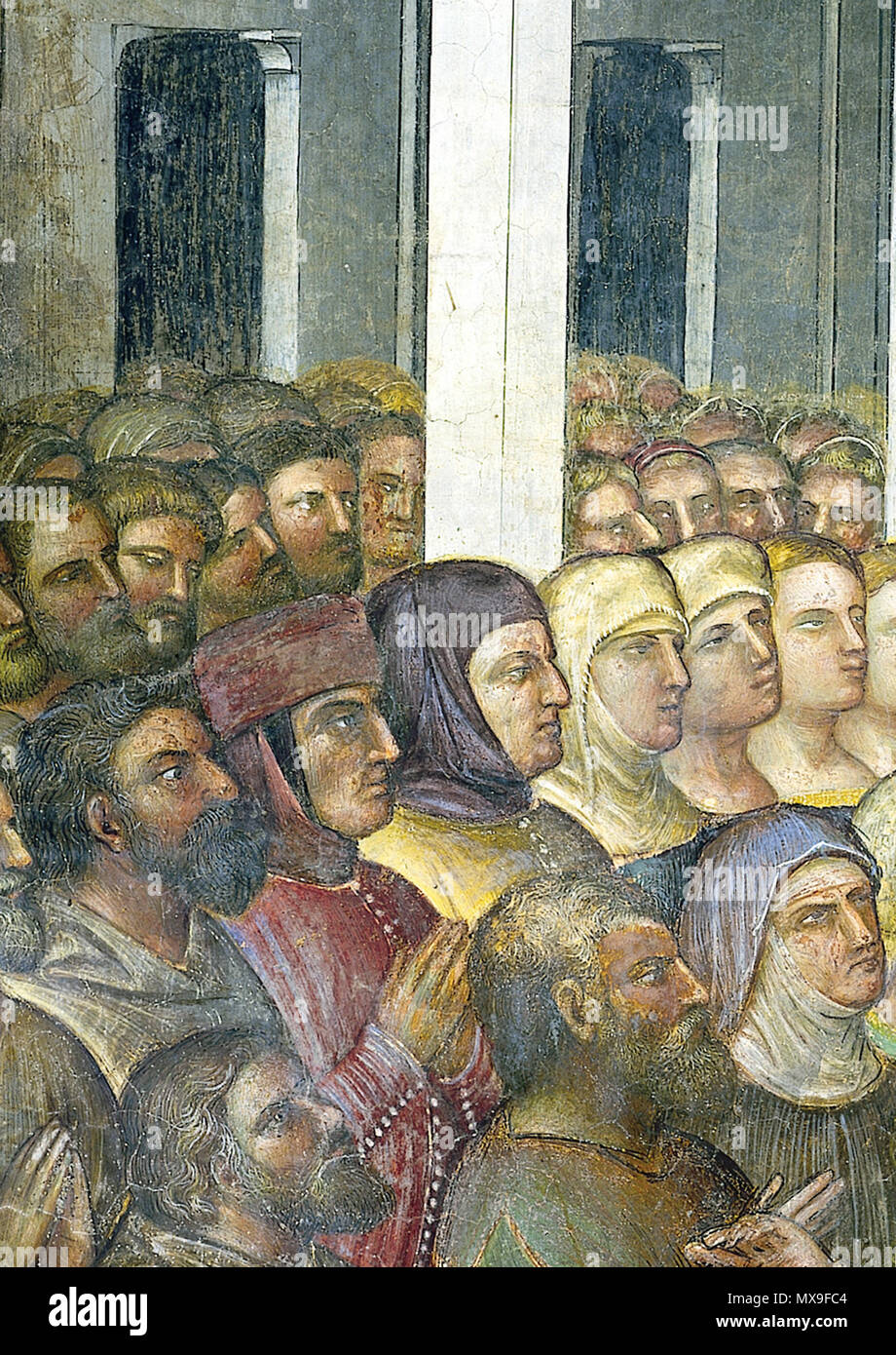 . Giusto de'Menabuoi (Firenze ? - Padoue 1391) - Francesco Petrarca Francesco tra il Vecchio e Fina Buzzaccarini (part. da I miracoli di Cristo) - Padova, Battistero del Duomo . 14e siècle. Giusto de'Menabuoi 247 Giusto de'Menabuoi Petrarca Banque D'Images