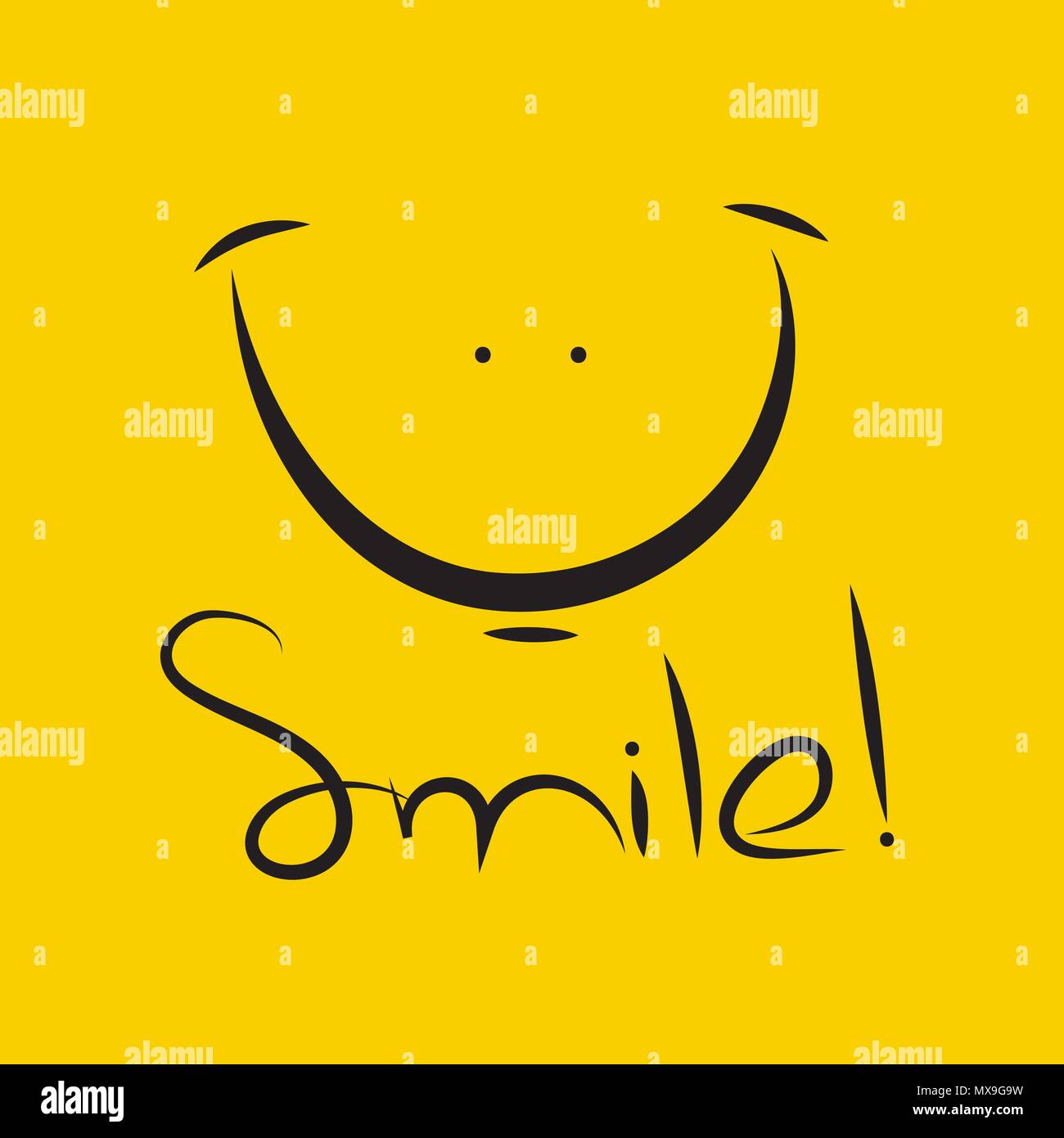 Lettrage et Smiley sourire. Card fools day. Vector illustration Illustration de Vecteur