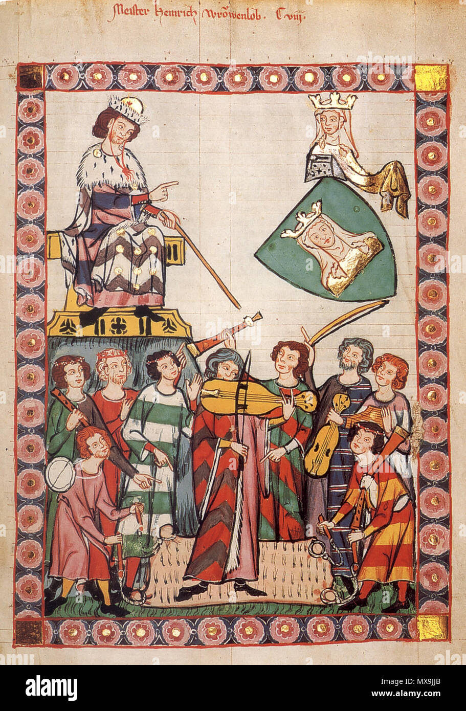 271 Heinrich von Meissen (Frauenlob), Minnesänger Banque D'Images