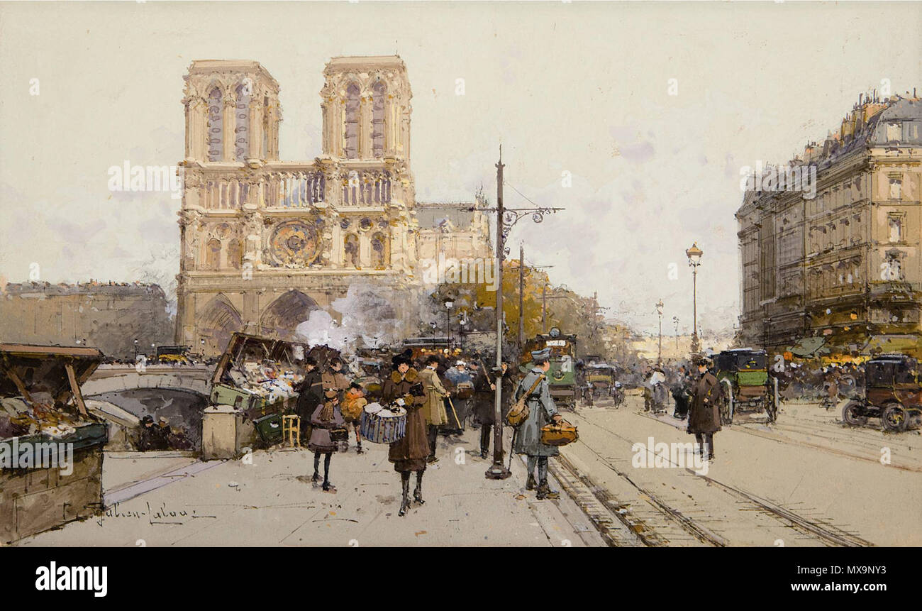 . English : Notre Dame de Paris 19 cm x 31 cm Collection privée . 13 avril 2012, 19:20:39. Vartan 234 Notre-Dame 05 Galien-Laloue Banque D'Images