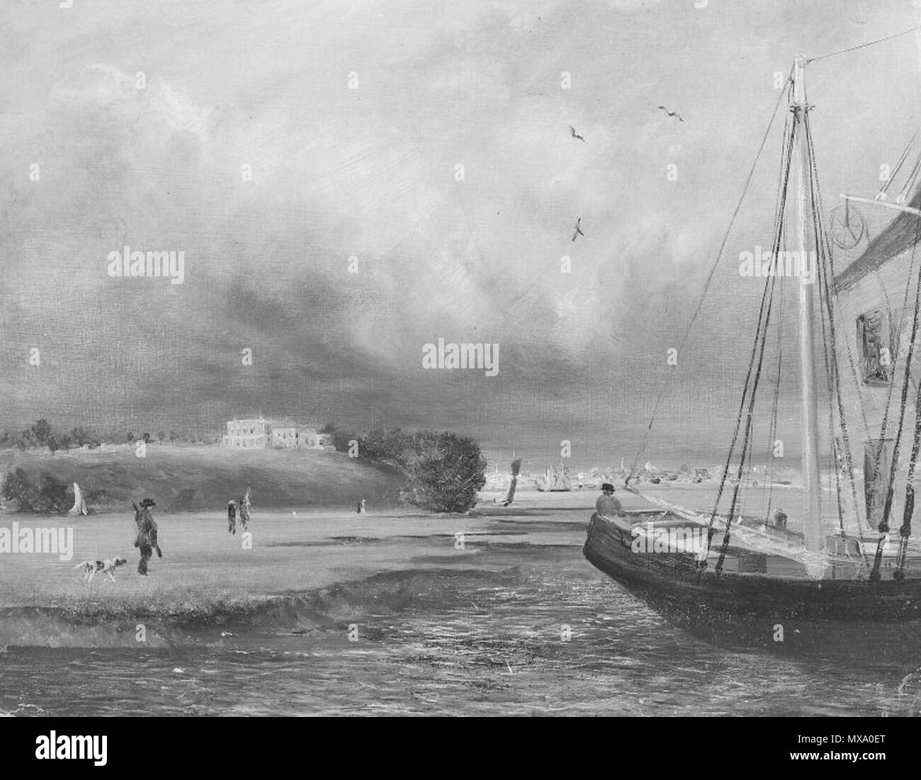 . Port surplombé par un manoir. Années 1850. Huile sur carton. 23,18 x 30,16 cm (9 1/8 x 11 7/8 in.). Musée des beaux-arts de Boston . Années 1850. John Amory Codman Port 267 byJohnAmoryCodman MFABoston 1850 Mansion Banque D'Images . Port surplombé par un manoir. Années 1850. Huile sur carton. 23,18 x 30,16 cm (9 1/8 x 11 7/8 in.). Musée des beaux-arts de Boston . Années 1850. John Amory Codman Port 267 byJohnAmoryCodman MFABoston 1850 Mansion Banque D'Images