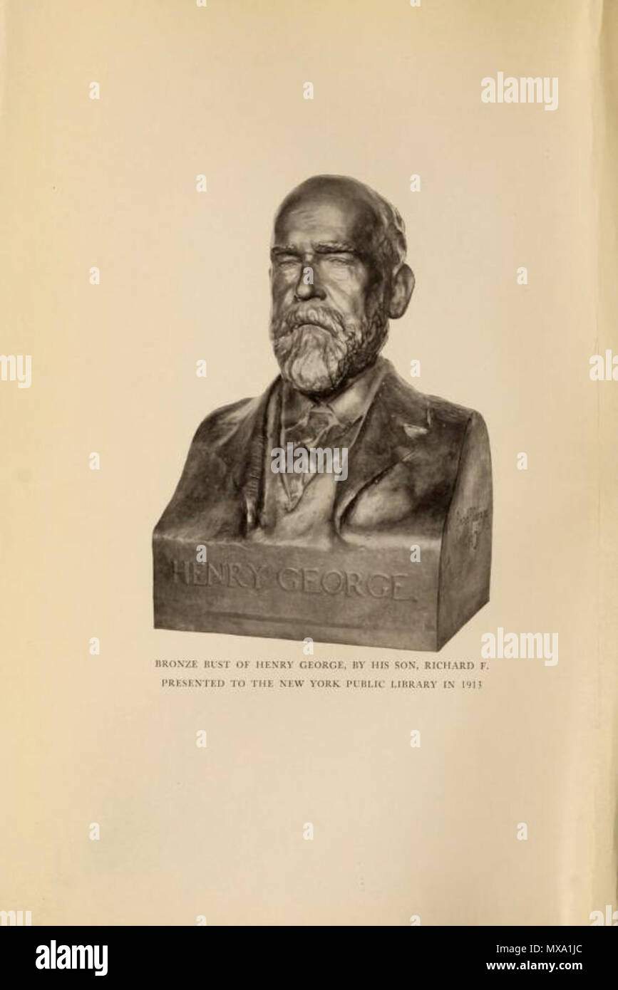 . English : Photographie du buste de Henry George par son fils Richard F. (vers1897) English : Buste de Henry George par son fils Richard F. (autour de 1897) . Le 31 décembre 1926. Inconnu : Photo d'un "buste en bronze' par Richard F. George, fils de Henry George, datée de 1926 Henrygeorgesingl 27500newy 0004 Banque D'Images