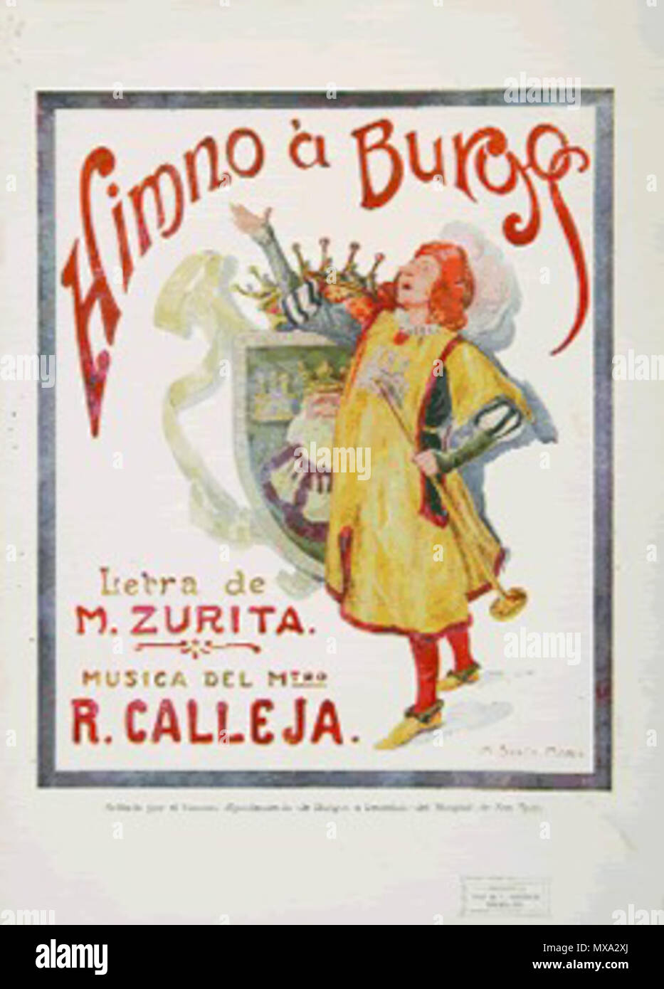 . Čeština : Hymna Burgos. Español : Himno Burgos. 1926. Ce fichier n'est pas informations sur l'auteur. 279 Himno burgos Banque D'Images