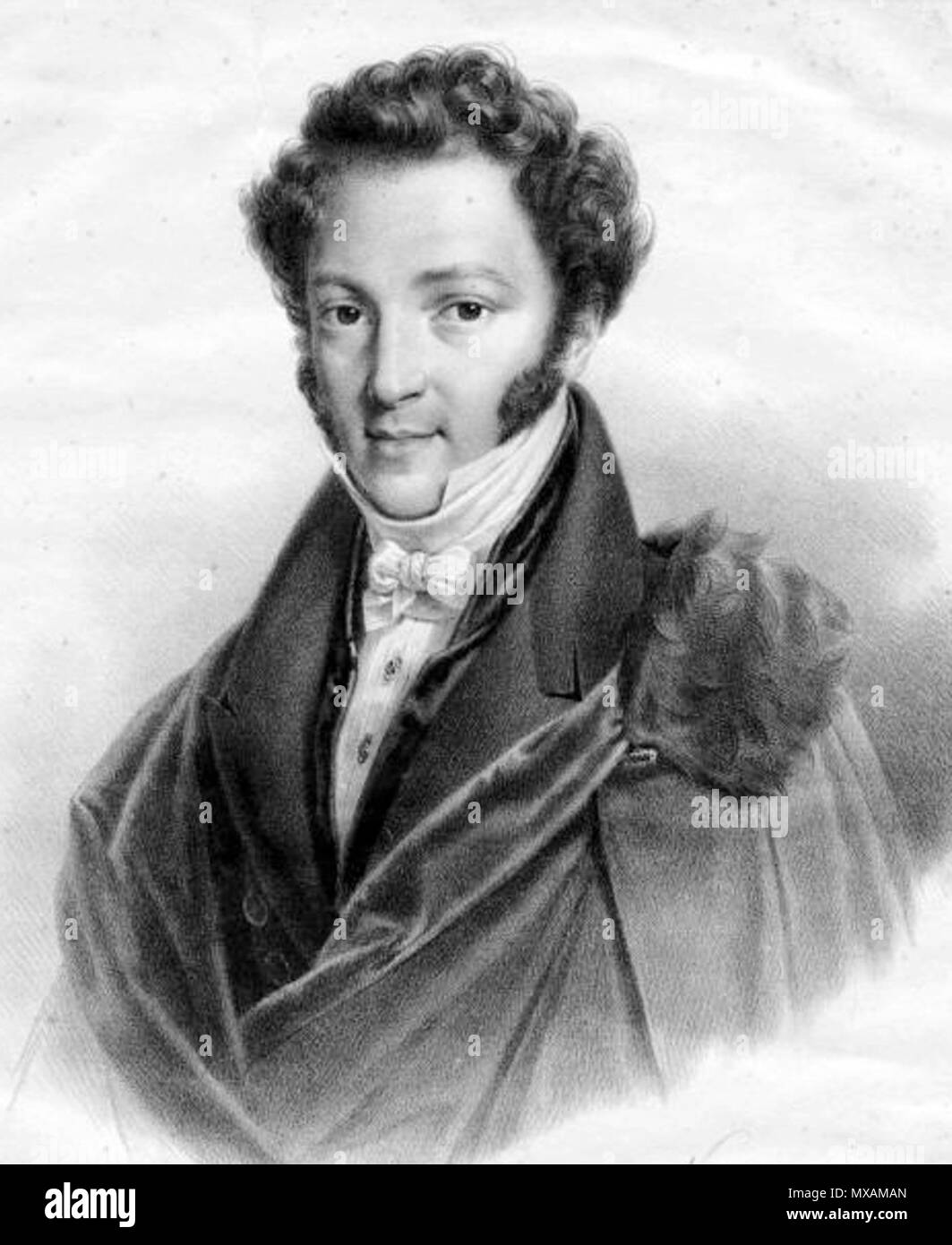 . English : Bohemian pianiste et compositeur Ignaz Moscheles (1764-1870) par Godefroy Engelmann (1788-1839) après Pierre-Roch Vigneron (1789-1872). Entre 1820 et 1840. Godefroy Engelmann après Pierre-Roch Vigneron 292 Ignaz Moscheles par Godefroy Engelmann Banque D'Images