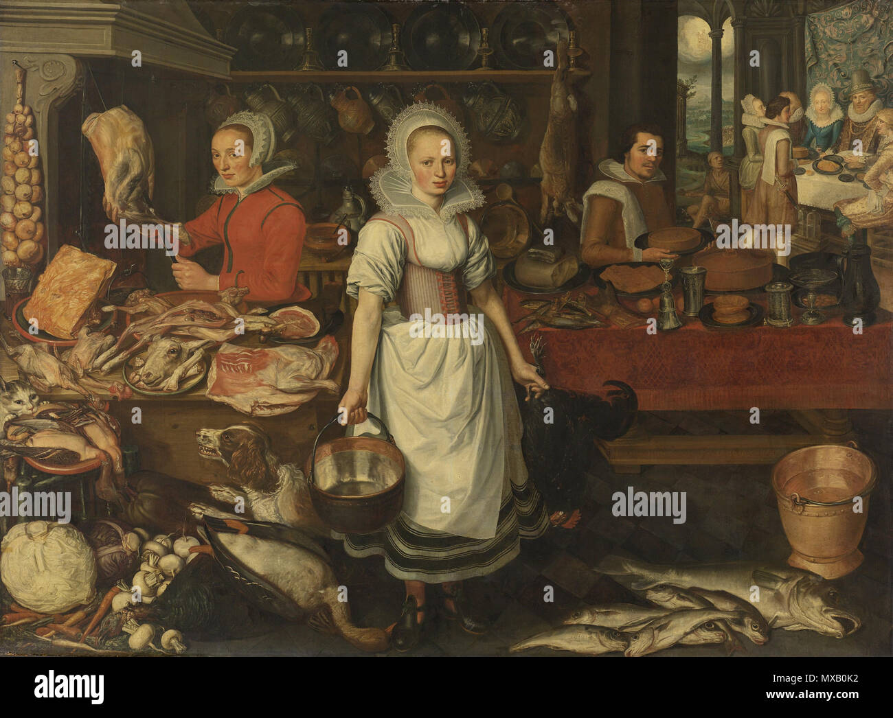 . Scène de cuisine avec la parabole de l'homme riche et pauvre Lazare . Peinture à l'huile de cuisine la scène avec la parabole de l'homme riche et Lazare, . Entre 1610 et 1620. Pieter Cornelisz van Rijck 342 scène de cuisine avec la parabole de l'homme riche et Lazare Pieter Cornelisz van Rijck 1610-1620 Rijksmuseum SK-A-868 Banque D'Images