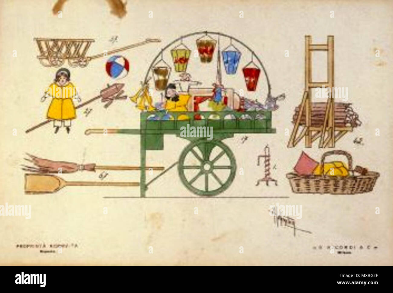 . Anglais : Description : Prop dessins pour l'Acte II de la bohème pour la première mondiale de performance, Teatro Regio di Torino, 1 février 1893. Artiste : Adolf Hohenstein (1854-1928) Provenance : Museo Teatrale alla Scala. Source : http://www.comitatopuccini.it/page.php ?page =19&langId =1&zoomImg =6 . 24 novembre 2008 (date d'origine). L'original anglais Voceditenore a uploader sur Wikipedia 353 Loi sur la Bohème II accessoires 2 Banque D'Images