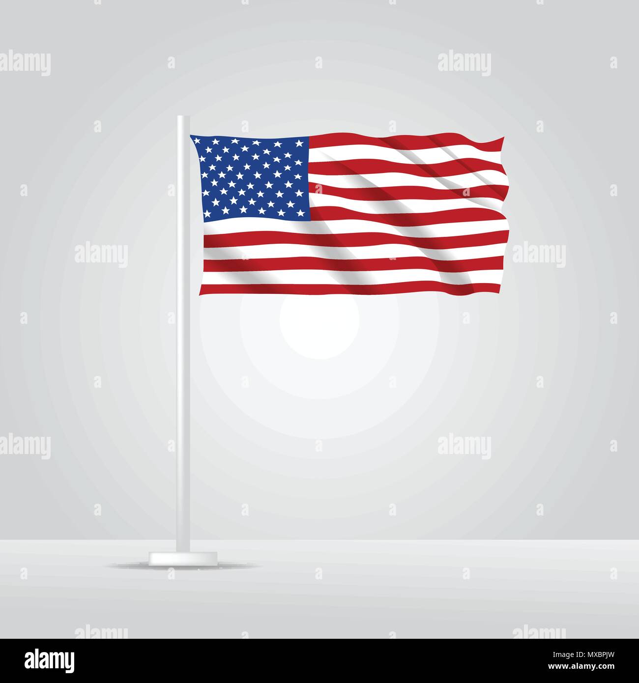 Réaliste 3D'AMÉRIQUE Etat vecteur du pavillon Illustration de Vecteur
