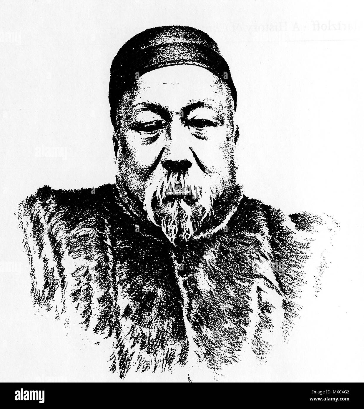 . Anglais : Portrait de mathématicien Dynastie Qing Li Shanlan 清代数学家李善兰像 . 1877. 371 Li Shanlan anonyme Banque D'Images