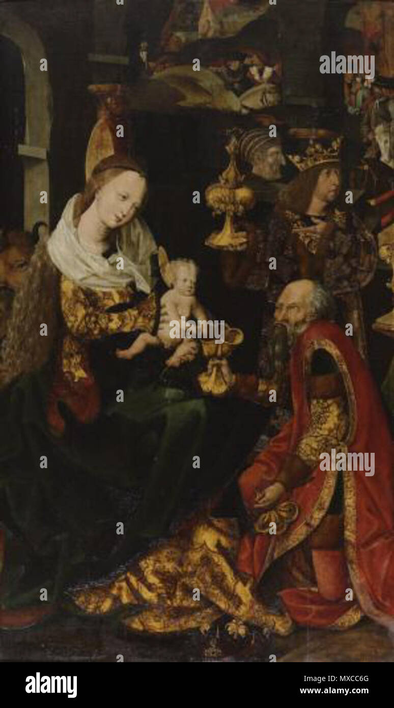 411 Meister der Habsburger - Anbetung der Heiligen Drei Könige Banque D'Images