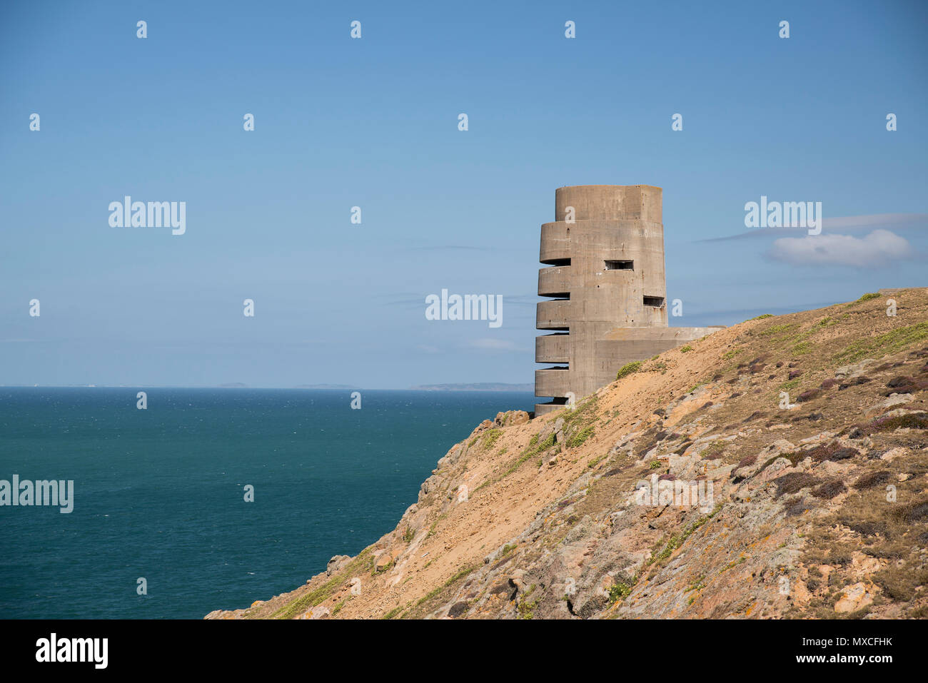 World War 2 fortifications allemandes sur les îles de la Manche Banque D'Images