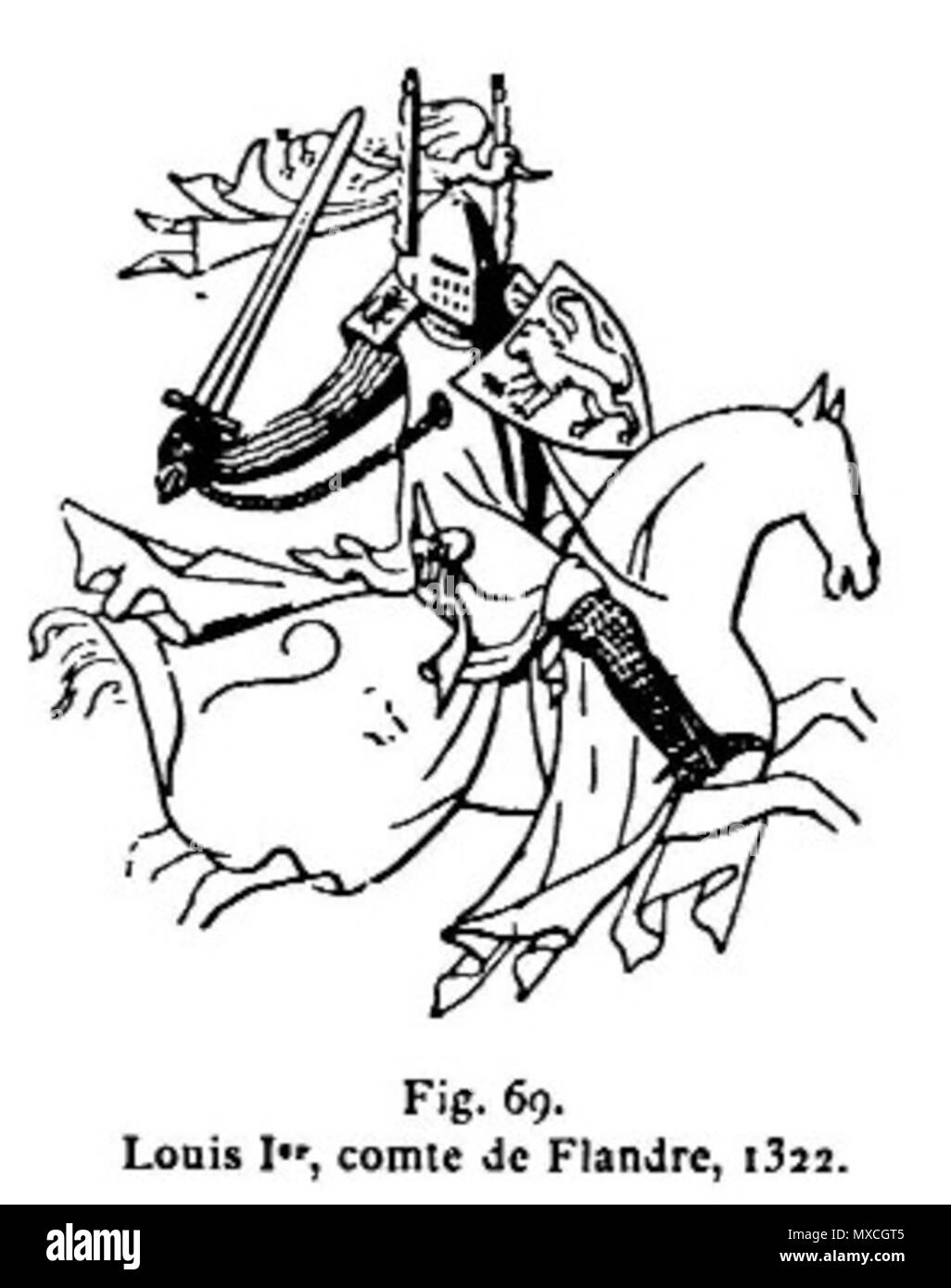 . Louis I de Flandre - 1322 . 1880. Germain Demay 379 Louis1 flandre Banque D'Images
