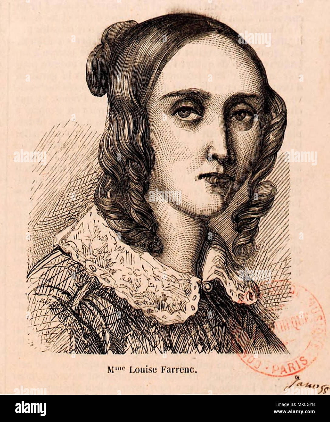 . Louise Farrenc (née : Jeanne-Louise Dumont) (1804-1875), compositeur français . circa 1855. Artiste anonyme 379 Louise Farrenc Banque D'Images